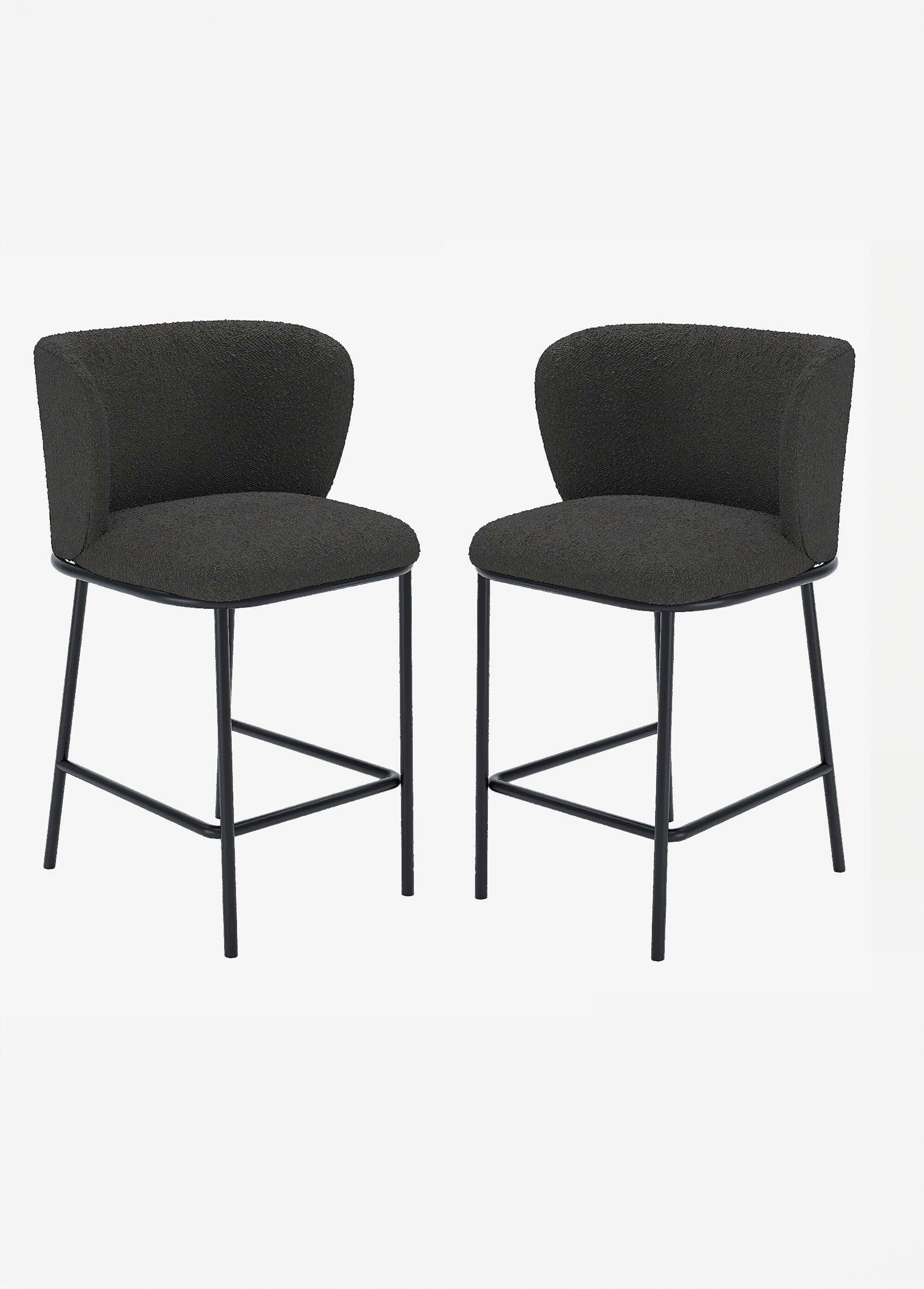 Fauteuils de bar design en tissu GRIS FONCE POT-CESAR FA1