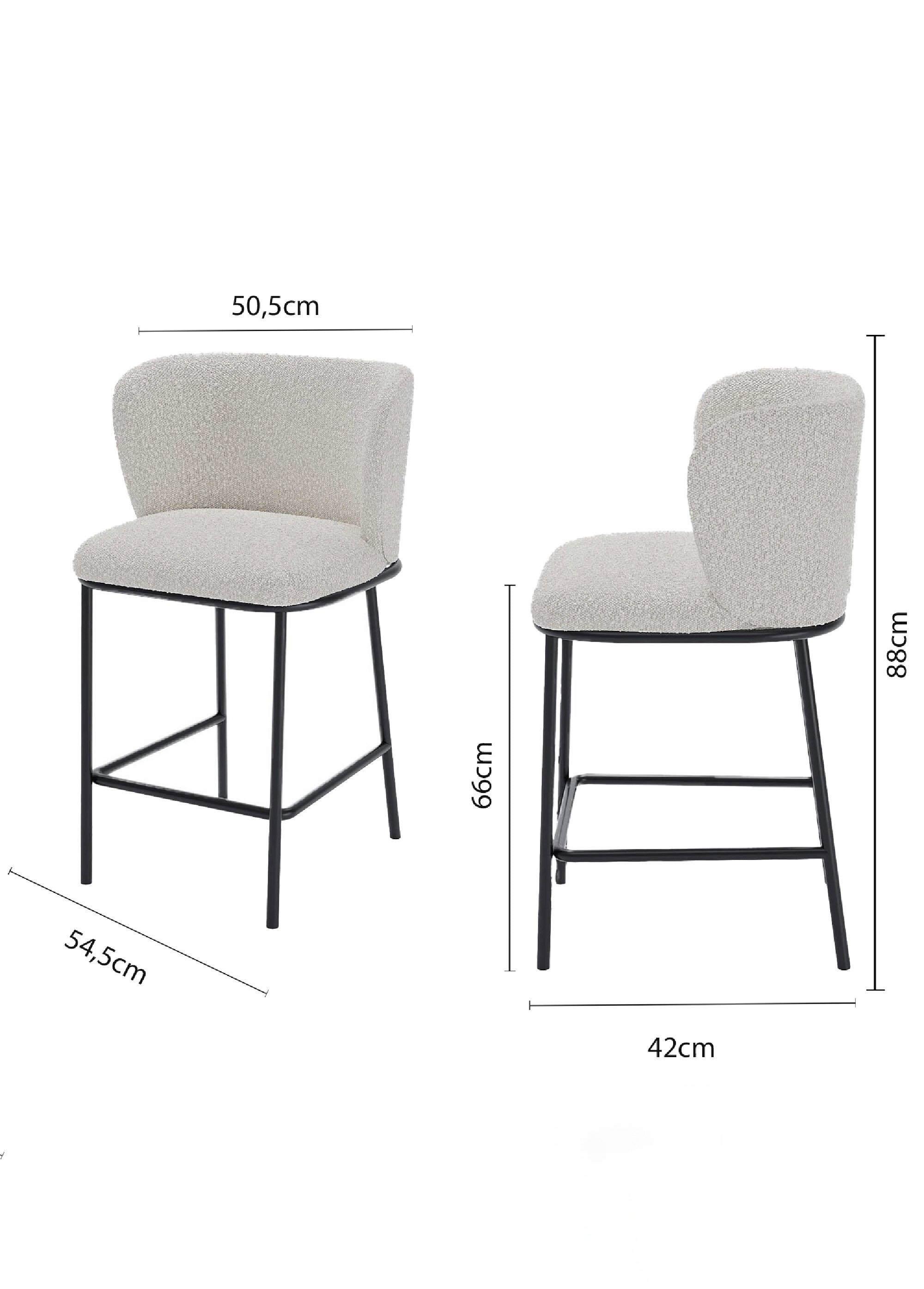 Fauteuils de bar design en tissu BLANC POT-CESAR DE2