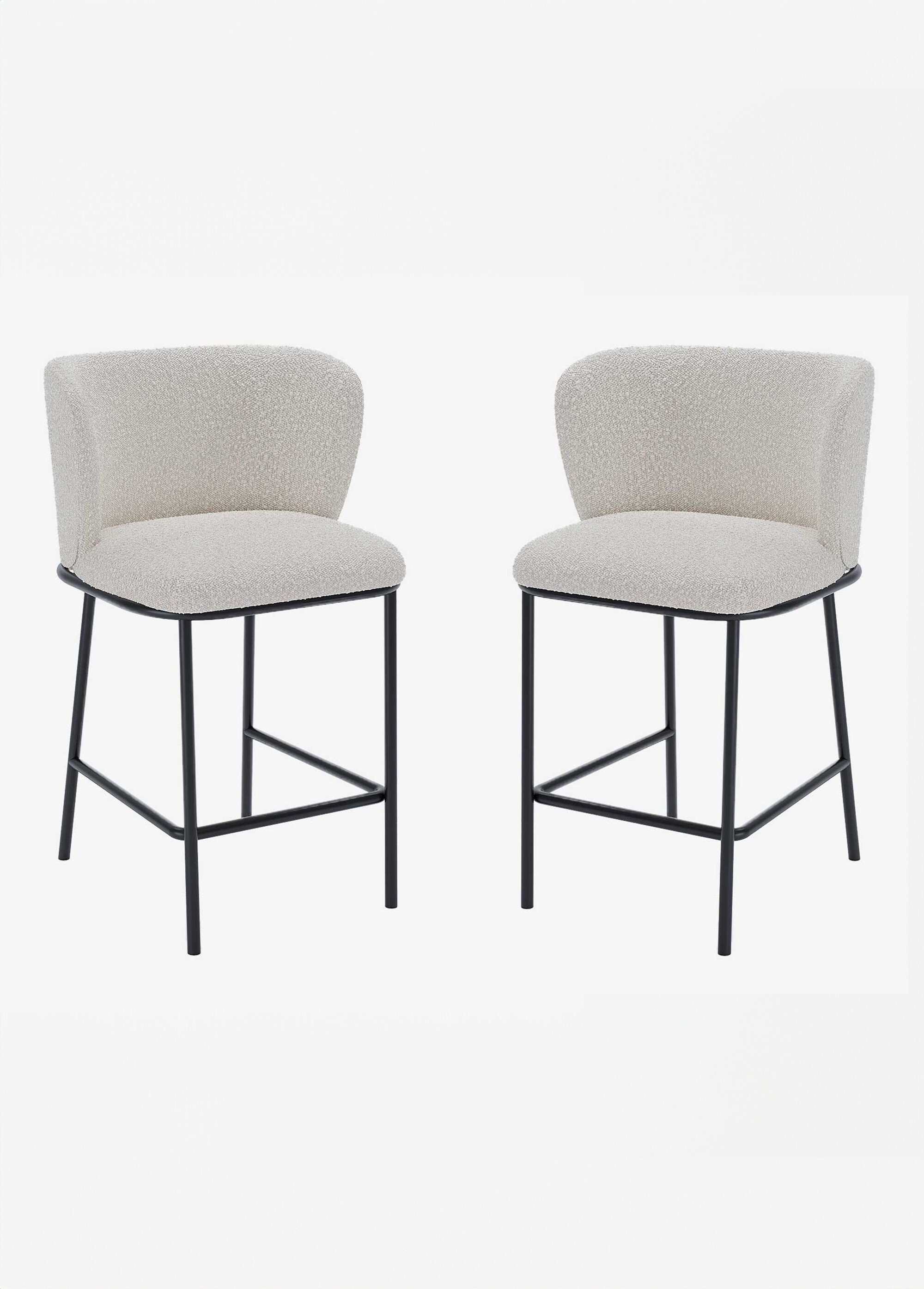 Fauteuils de bar design en tissu BLANC POT-CESAR FA1