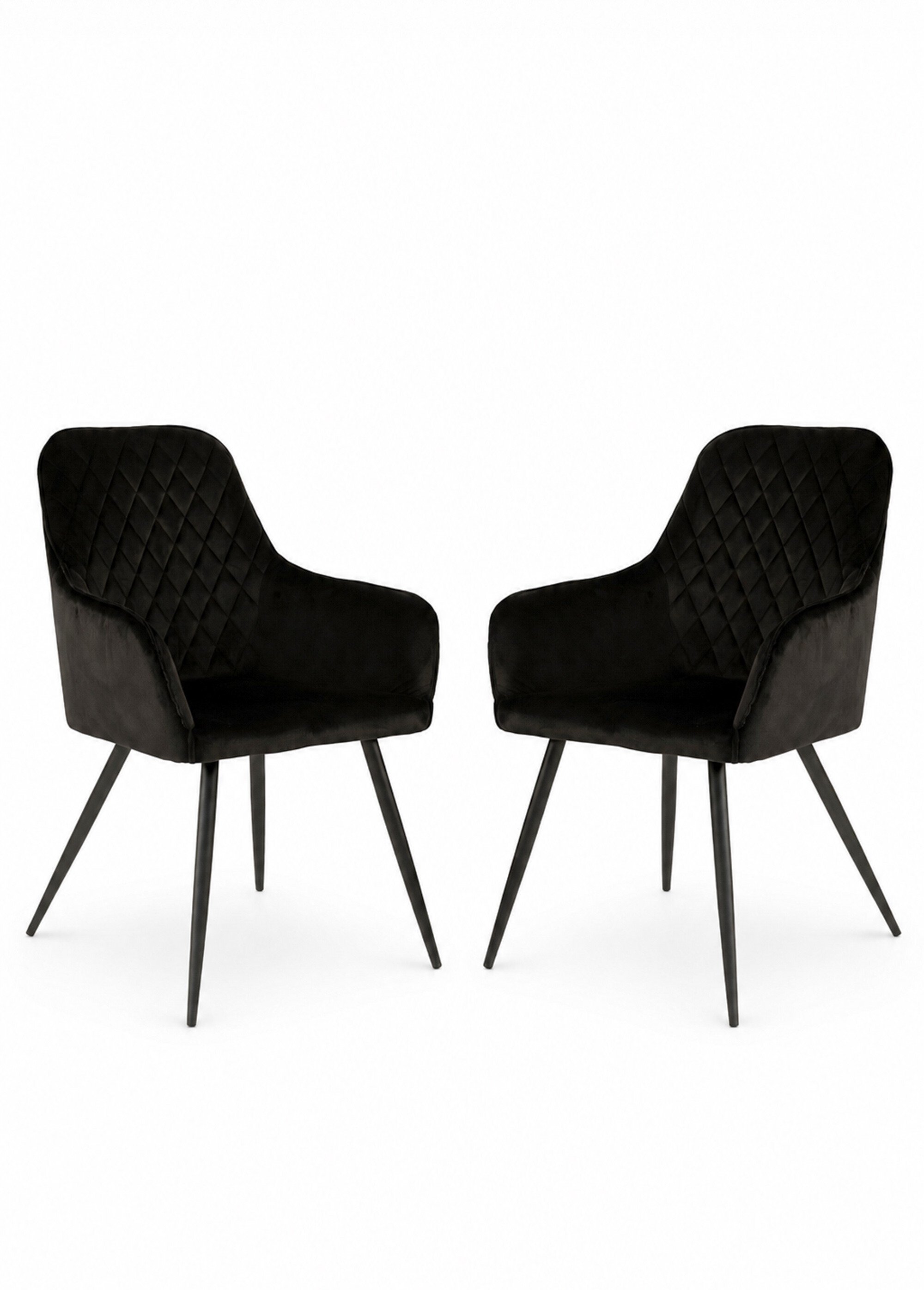 Fauteuils de salle à manger velours 4N NOIR HN-1001159 FA1