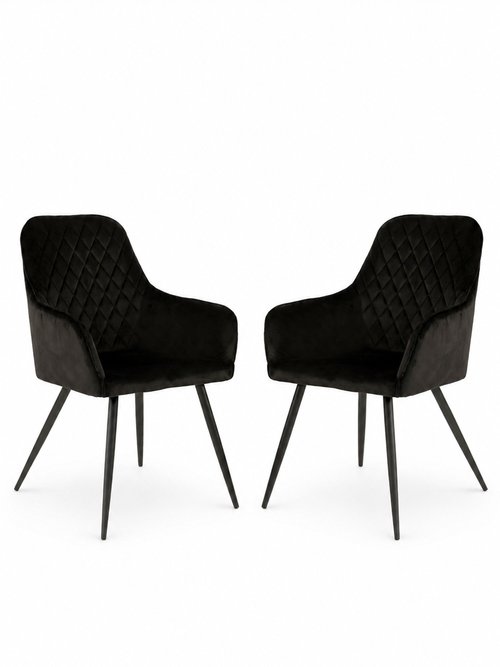 Fauteuils de salle à manger velours 4N NOIR HN-1001159 FA1