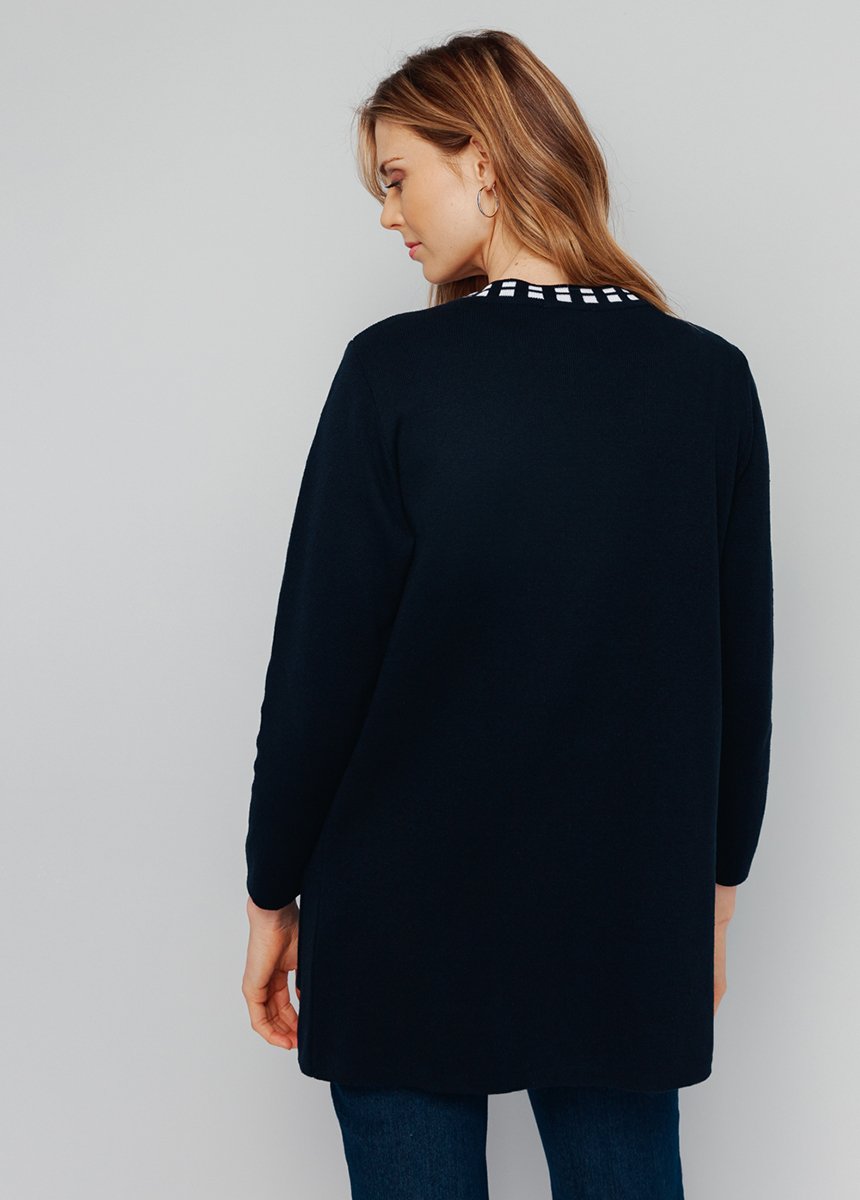 Gilet long maille coton