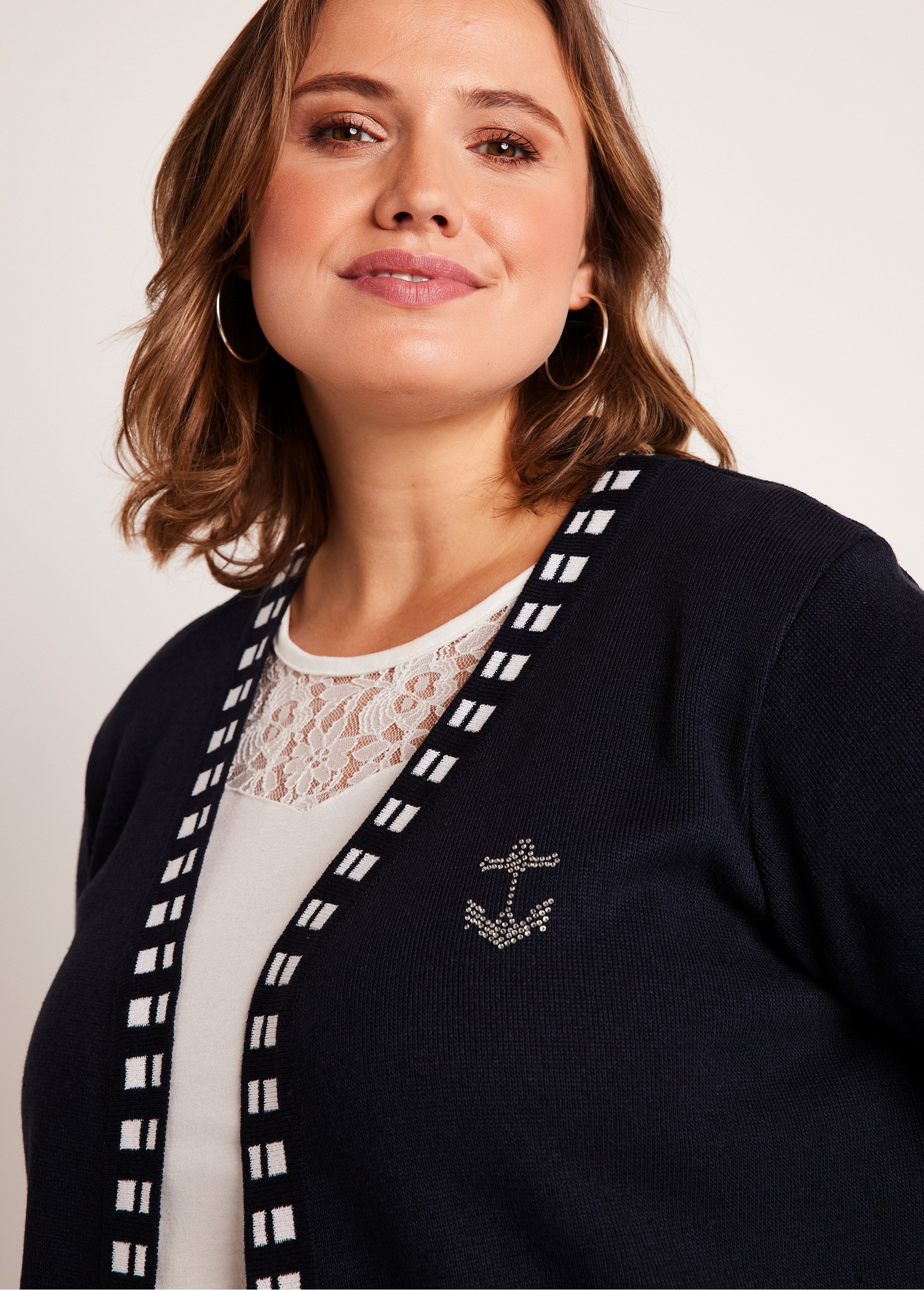 Gilet long maille coton