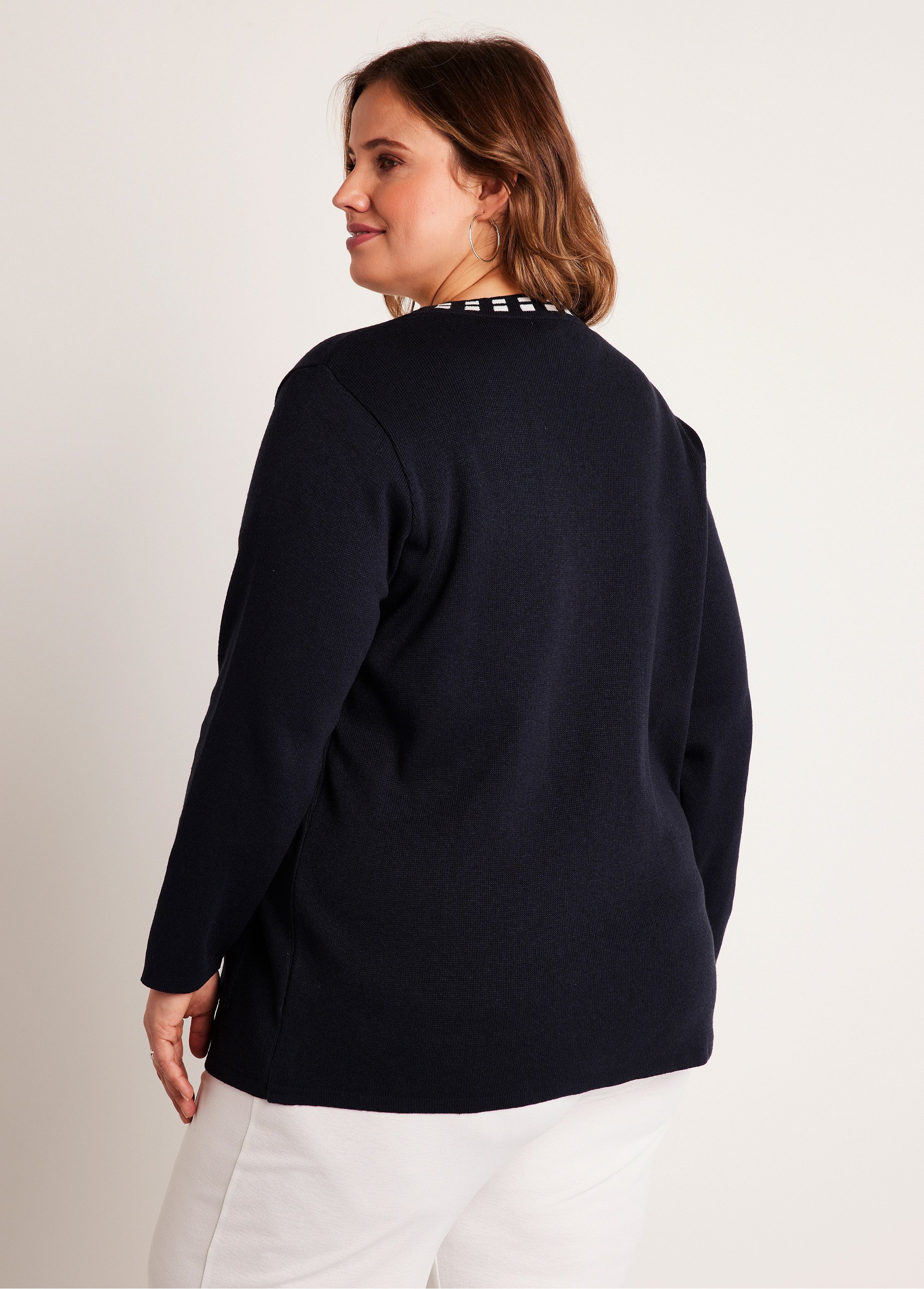 Gilet long maille coton