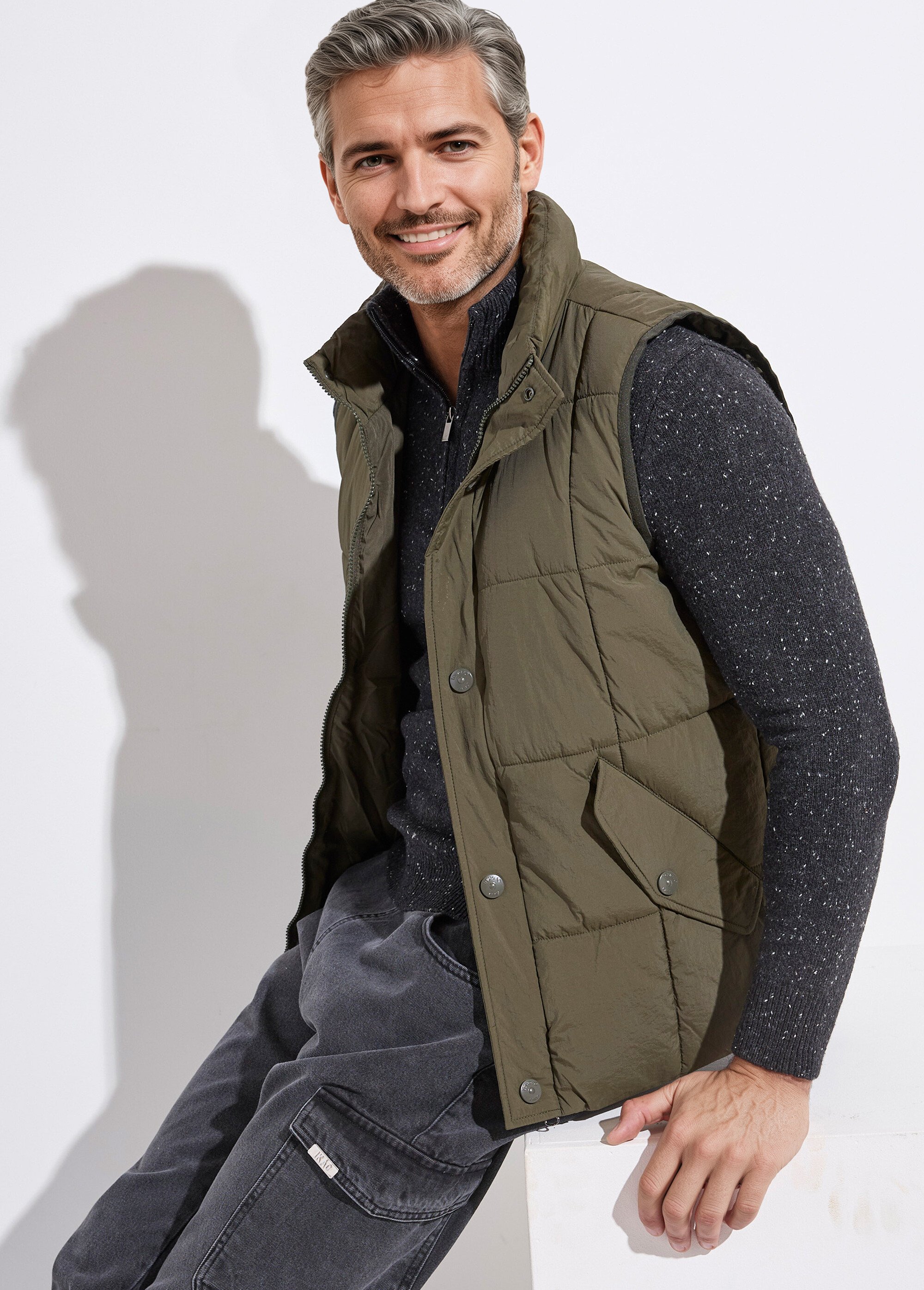 Doudoune sans manches matelassage carré