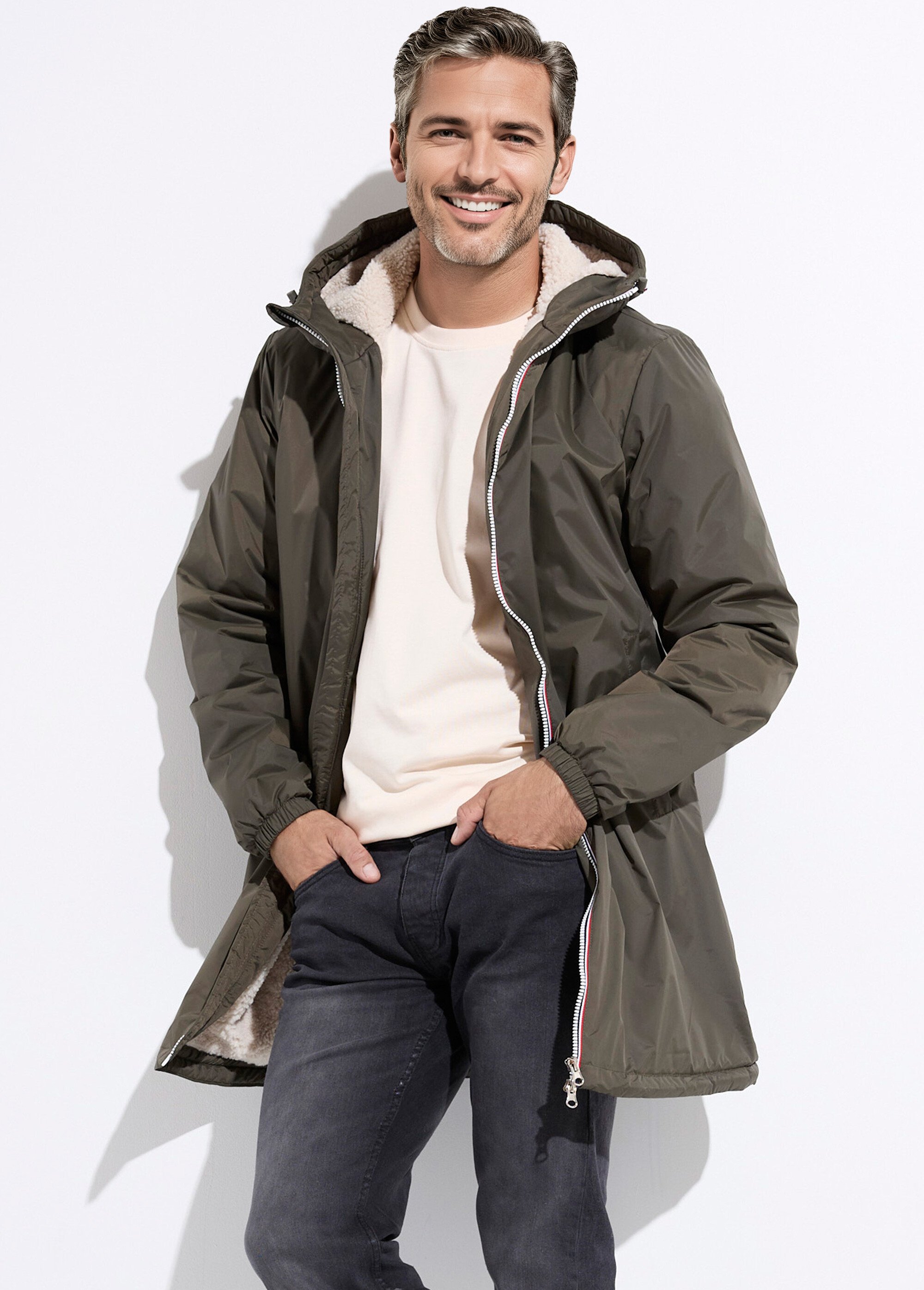 Parka longue chaude fourrée déperlante