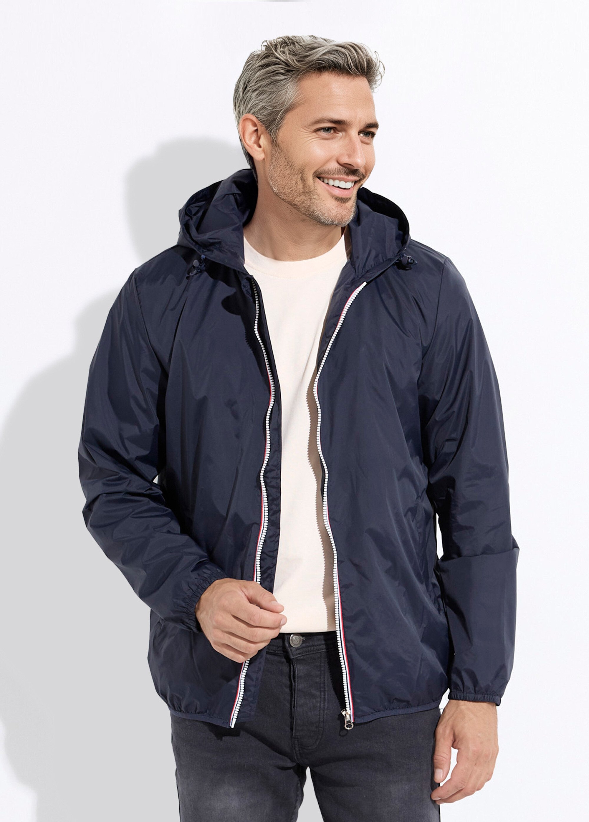 Parka courte déperlante tendance Homme Bleu LAU6055 FA1