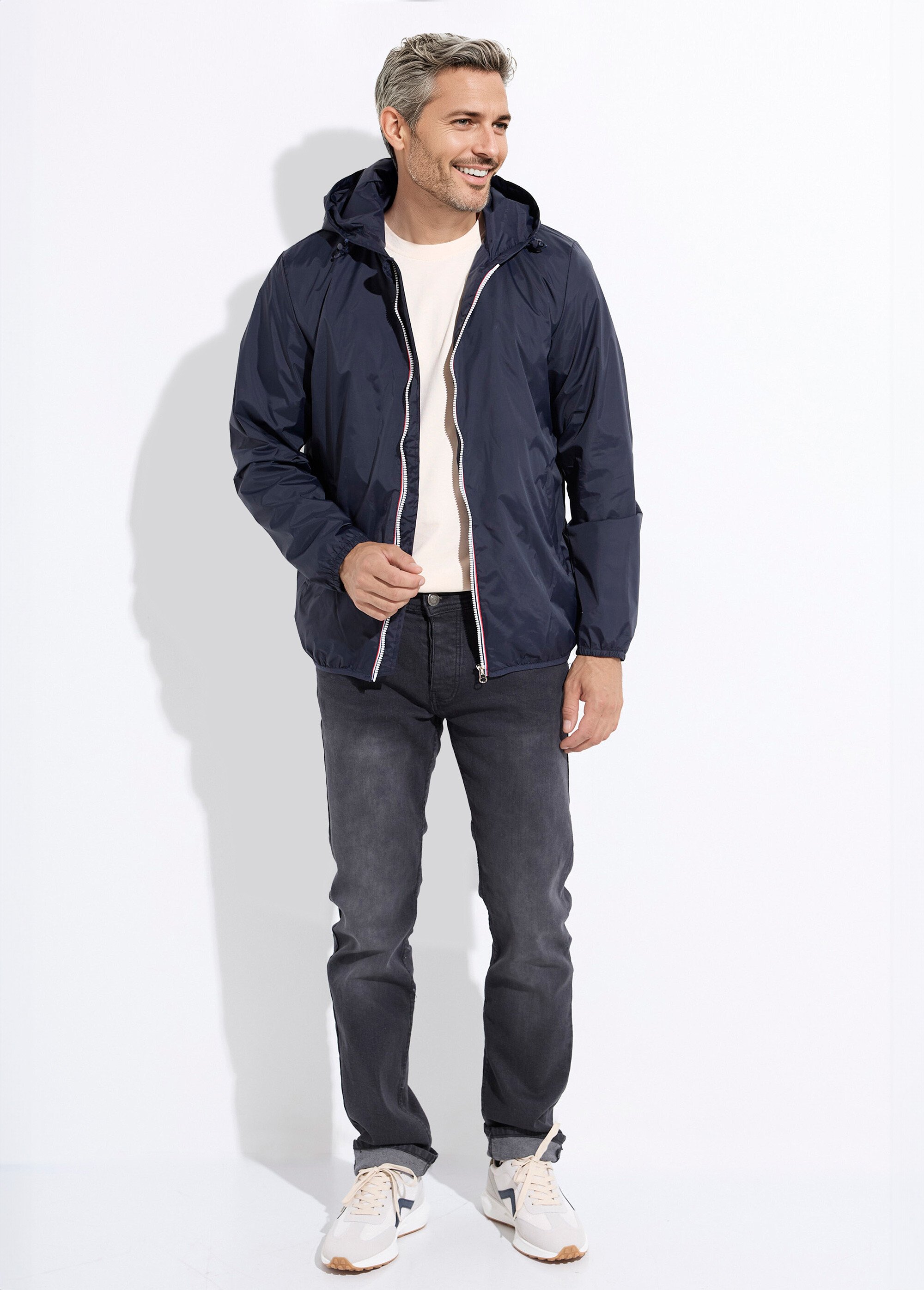 Parka courte déperlante tendance Homme Bleu LAU6055 SF1