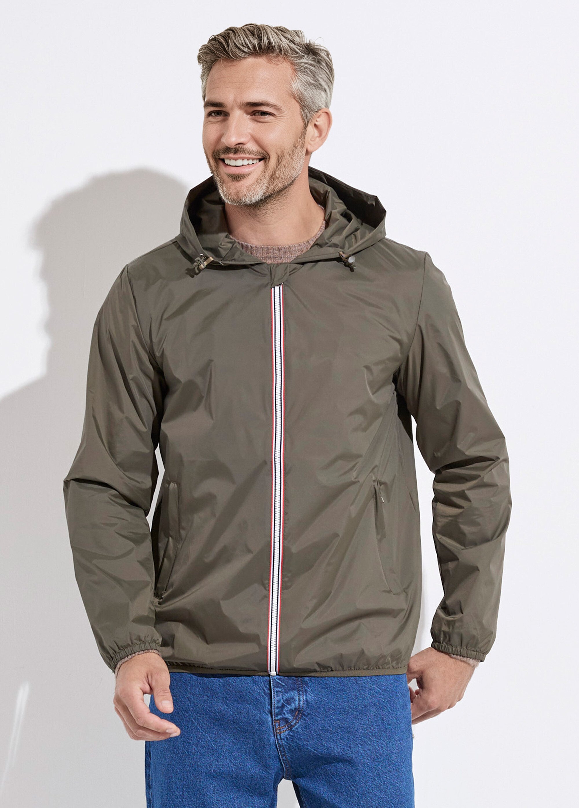 Parka courte déperlante tendance Homme Vert LAU6055 FA1