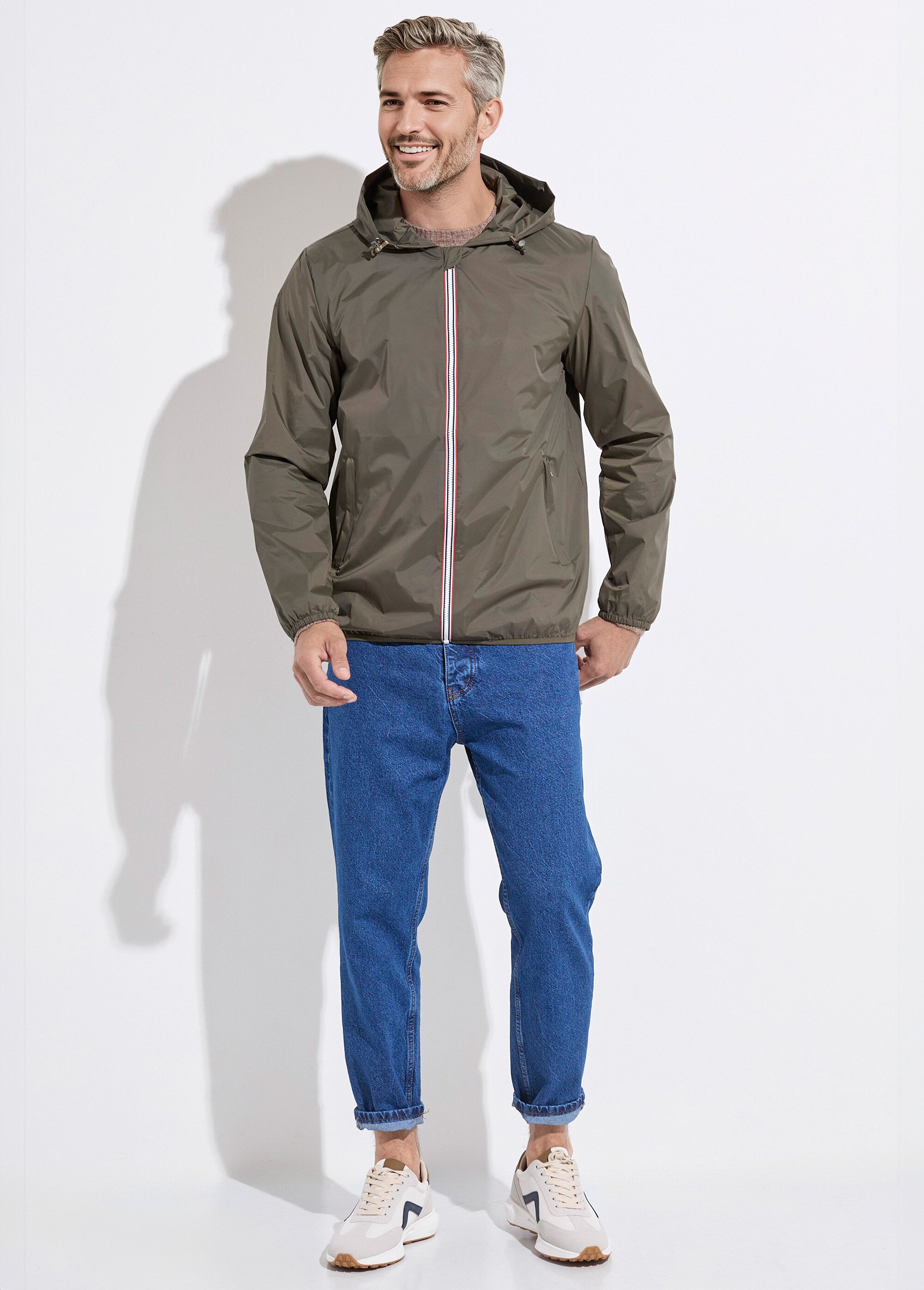 Parka courte déperlante tendance Homme Vert LAU6055 SF1
