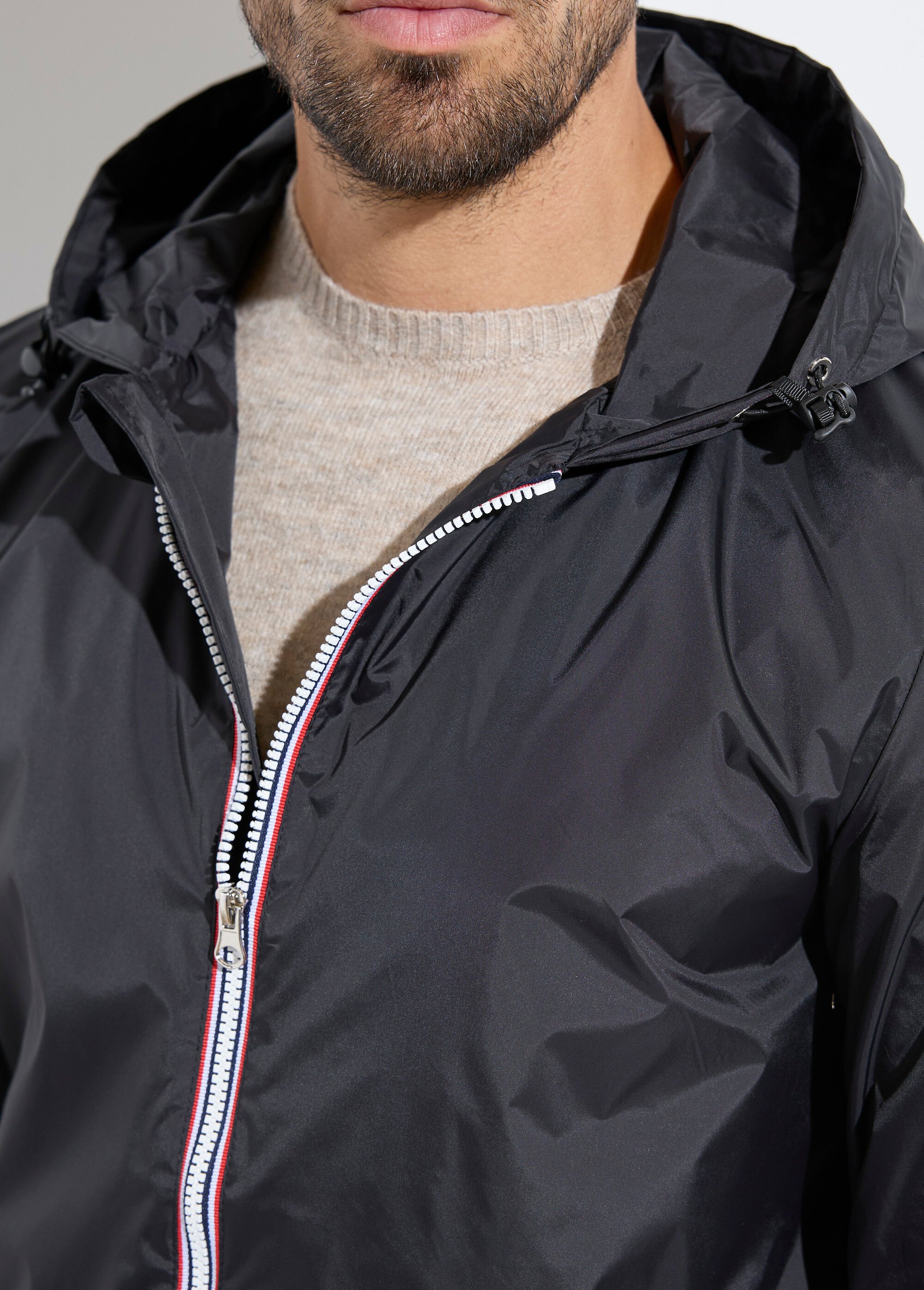 Parka courte déperlante tendance Homme Noir LAU6055 DE1