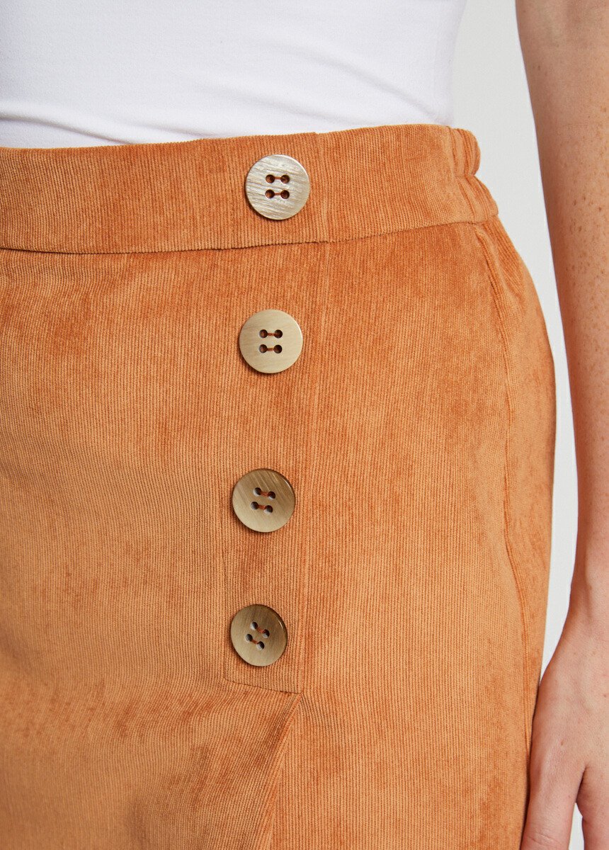 Jupe courte effet portefeuille velours