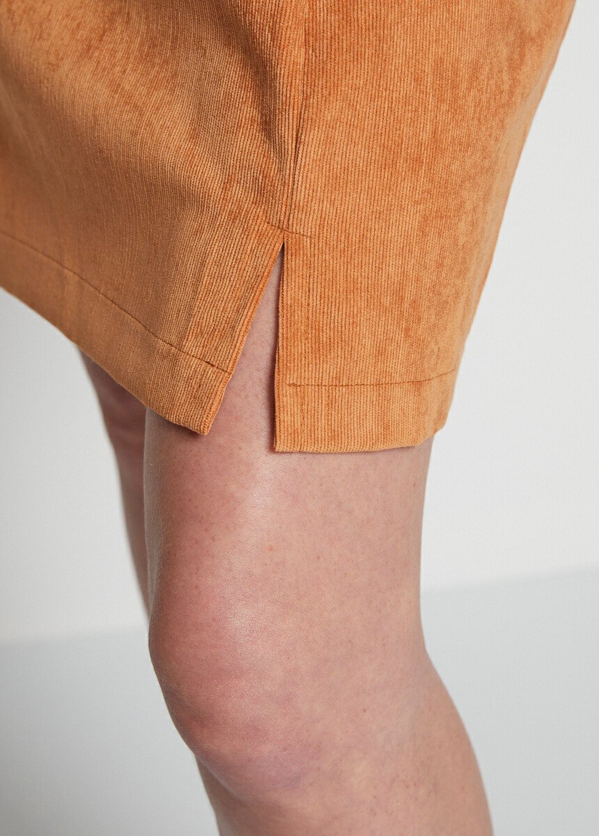 Jupe courte effet portefeuille velours Femme Marron LEDOU DE2
