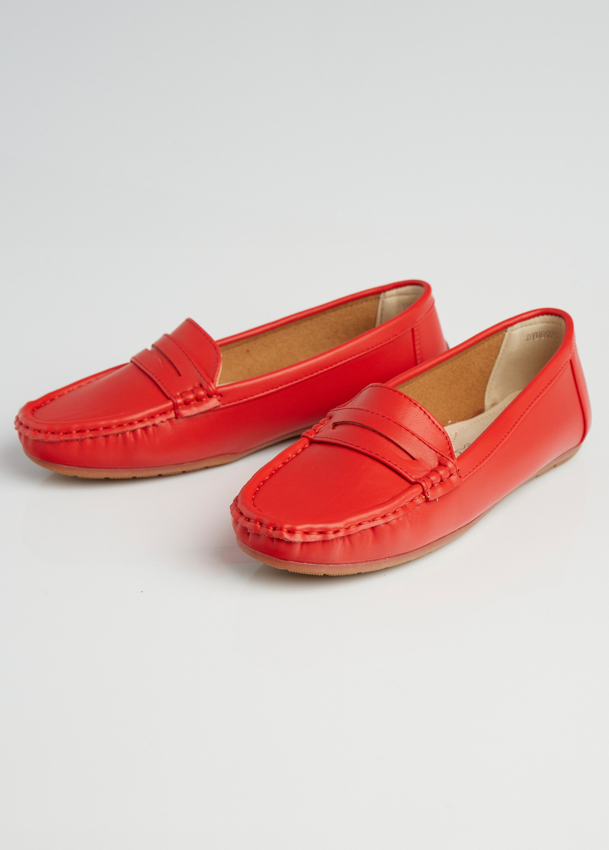 Mocassins plats bride ton sur ton Femme Rouge LBSDYH8825 DE1