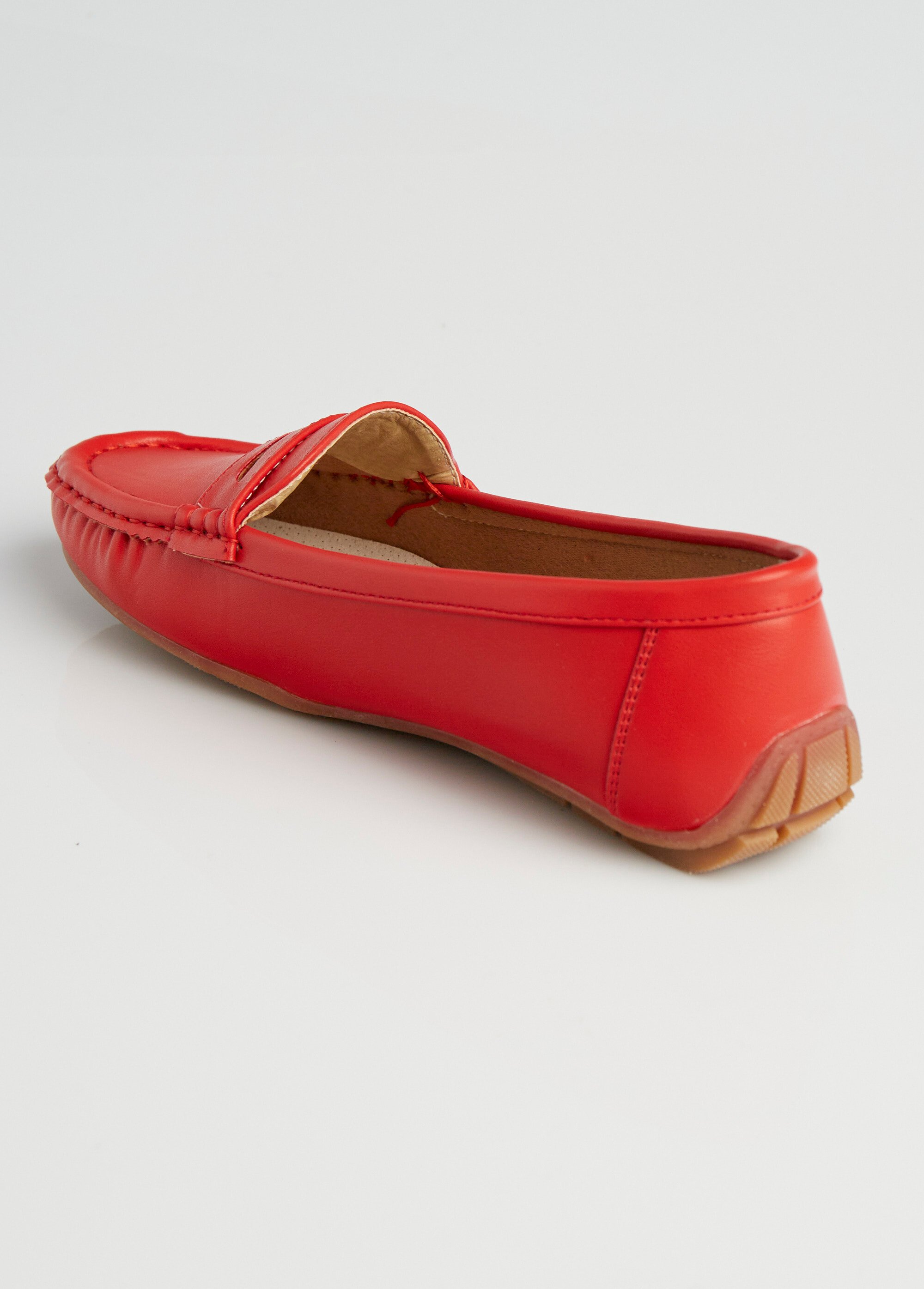 Mocassins plats bride ton sur ton Femme Rouge LBSDYH8825 DO1