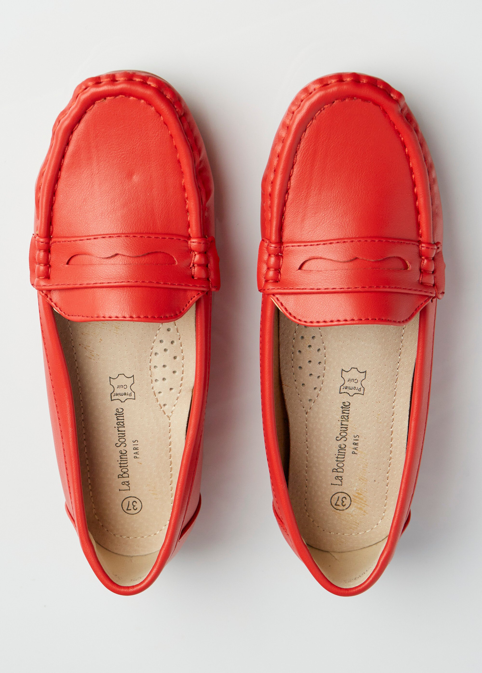Mocassins plats bride ton sur ton Femme Rouge LBSDYH8825 OV1