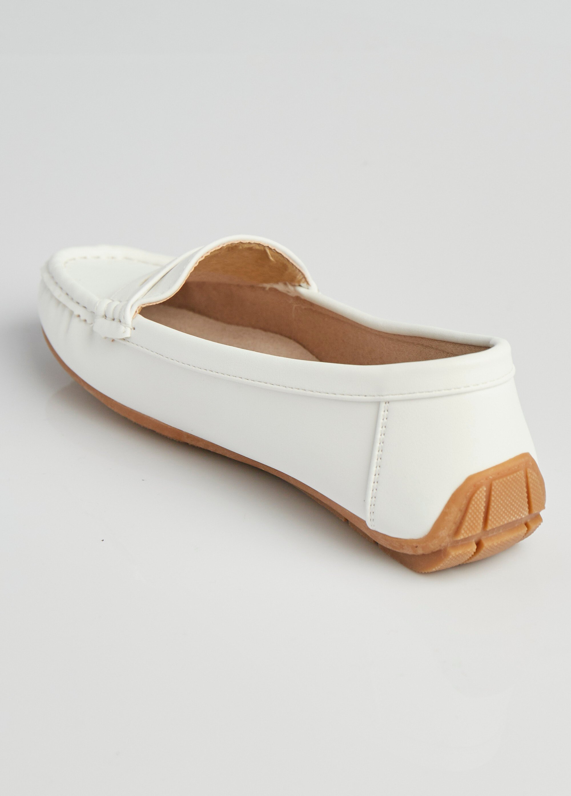 Mocassins plats bride ton sur ton Femme Blanc LBSDYH8825 DO1