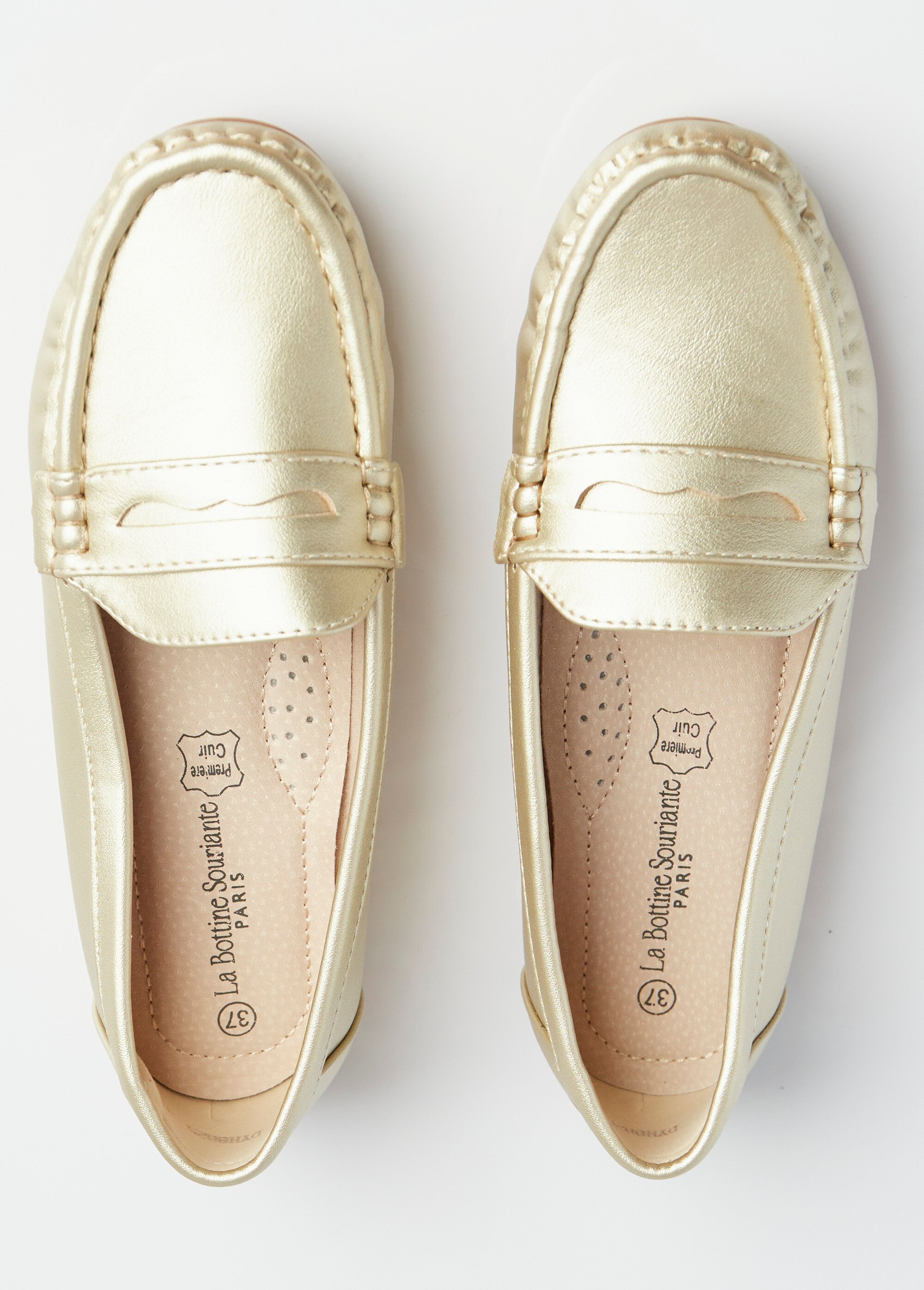 Mocassins plats bride ton sur ton Femme Doré LBSDYH8825 OV1