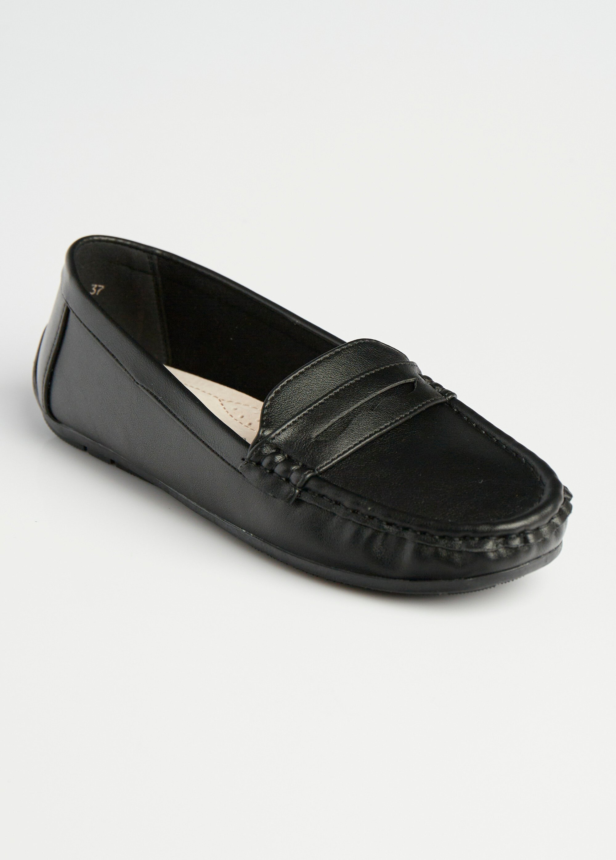 Mocassins plats bride ton sur ton Femme Noir LBSDYH8825 FA1