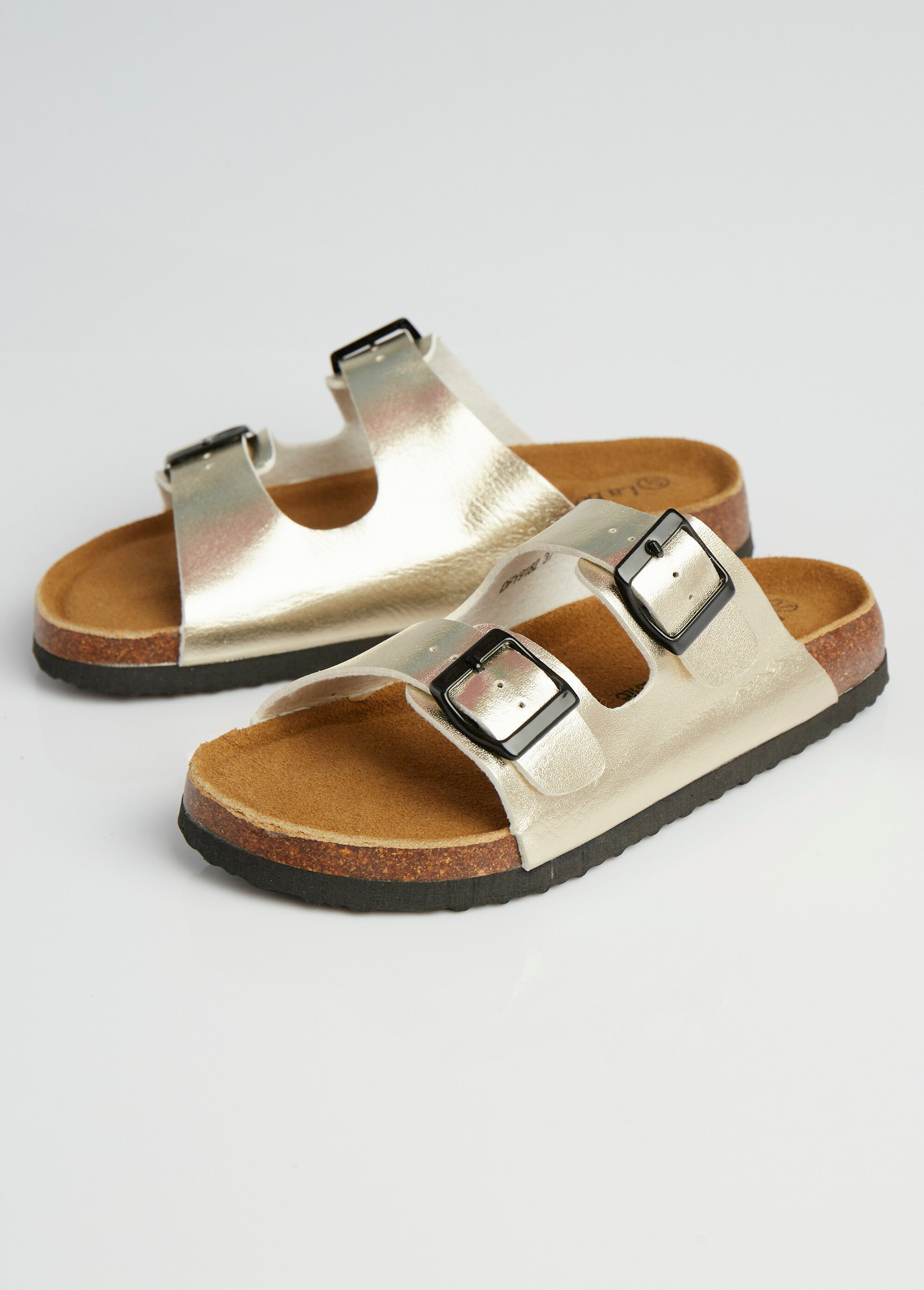 Mules 2 boucles et semelle anatomique Femme Doré LBSDY9182 DE1