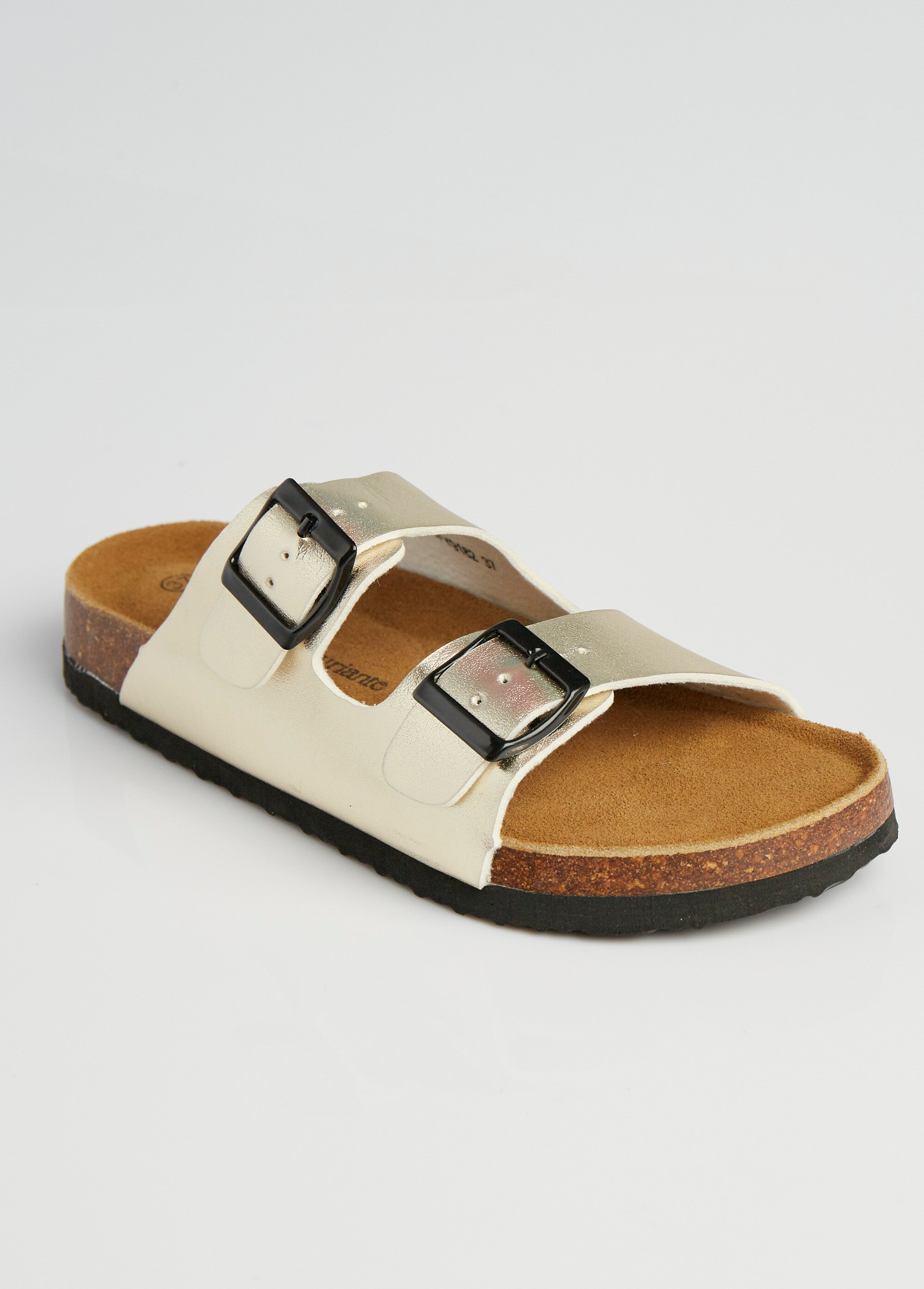 Mules 2 boucles et semelle anatomique Femme Doré LBSDY9182 FA1