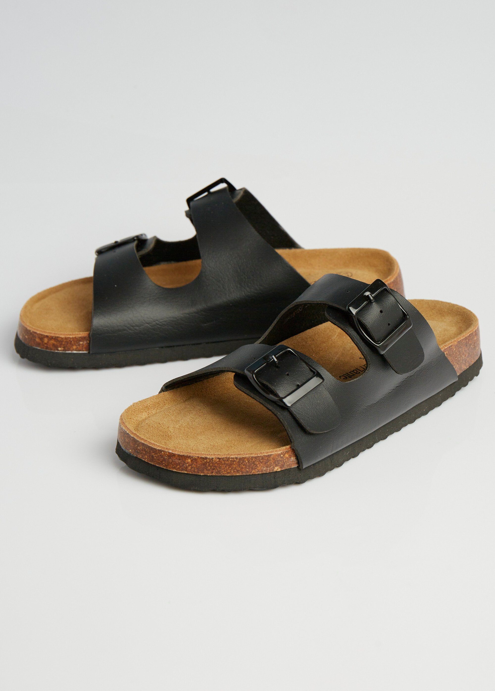 Mules 2 boucles et semelle anatomique Femme Noir LBSDY9182 DE1