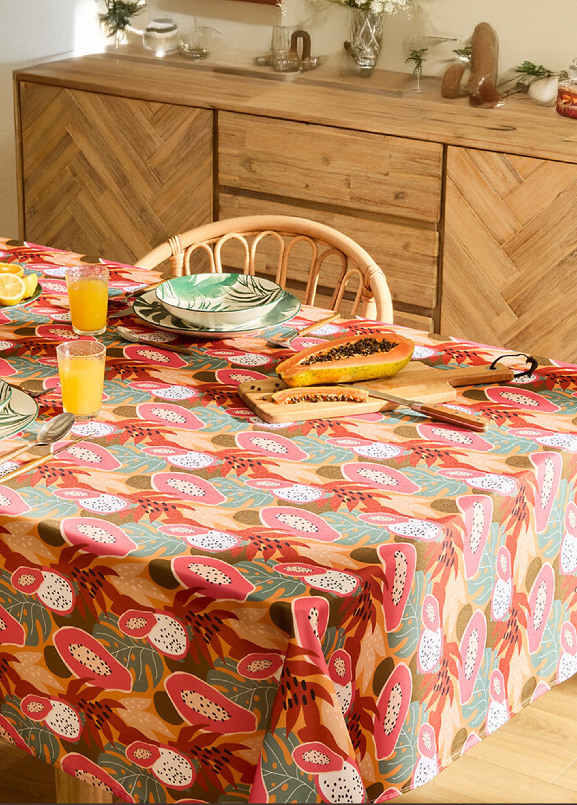 Nappe anti taches, fruits tropicaux Rose JJA-163930D4 SI2