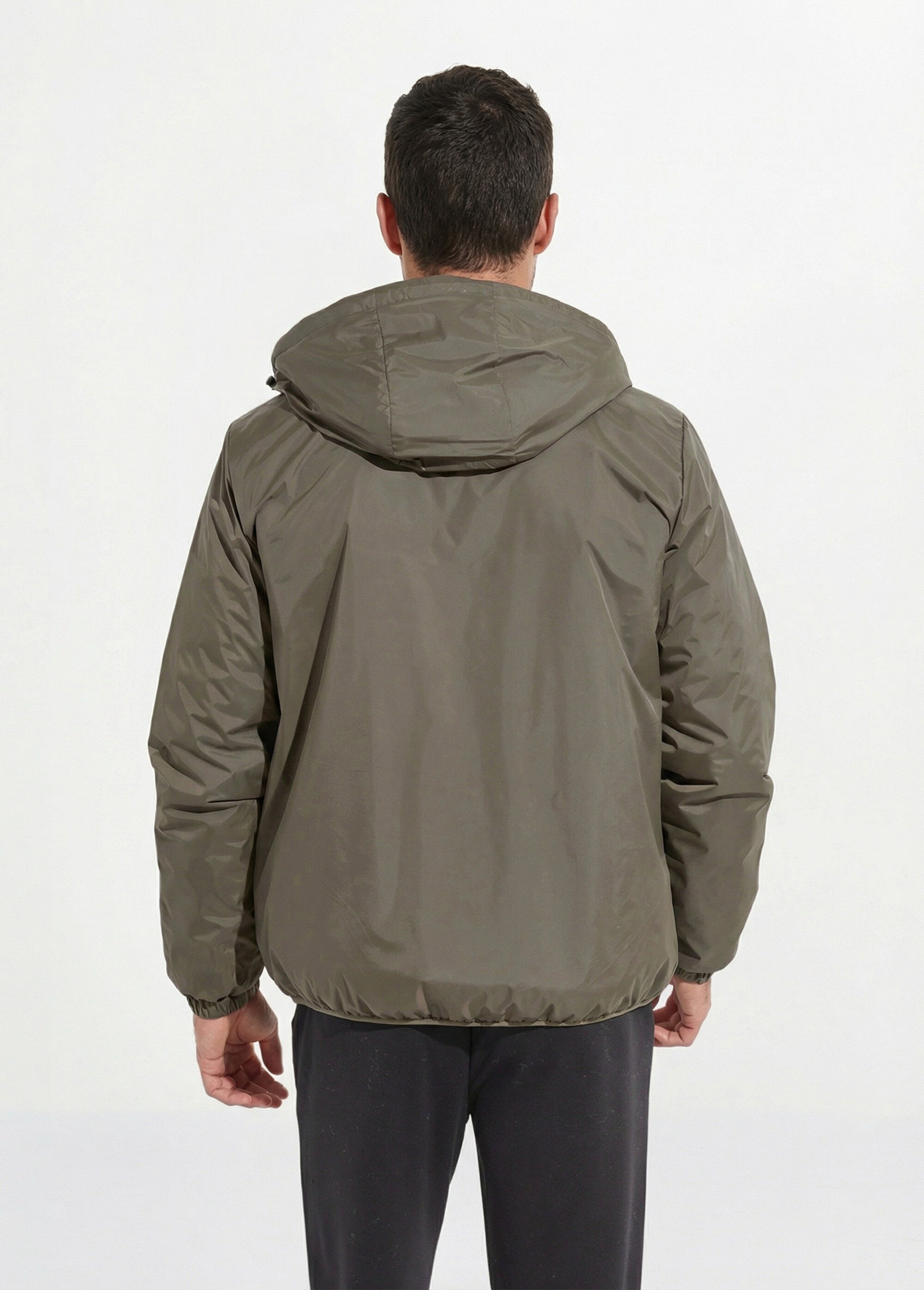 Parka courte chaude fourrée déperlante Homme Vert LAU23058 DO1
