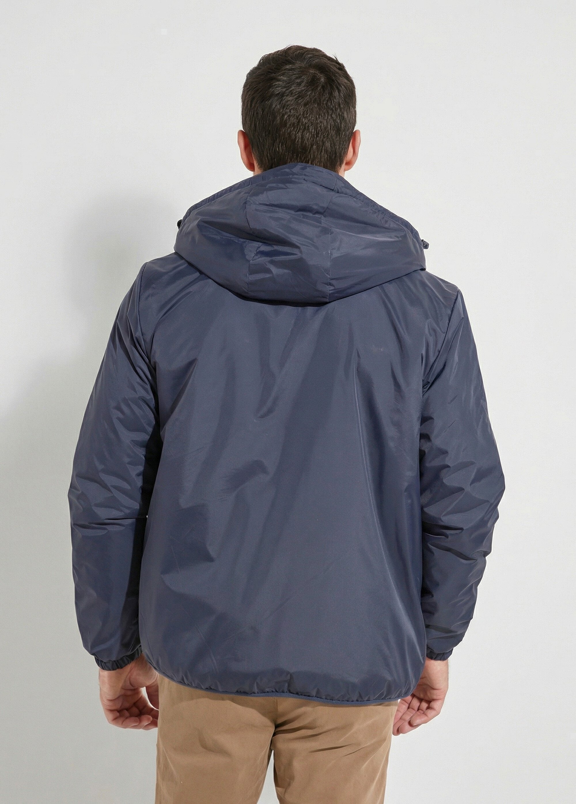 Parka courte chaude fourrée déperlante Homme Bleu LAU23058 DO1