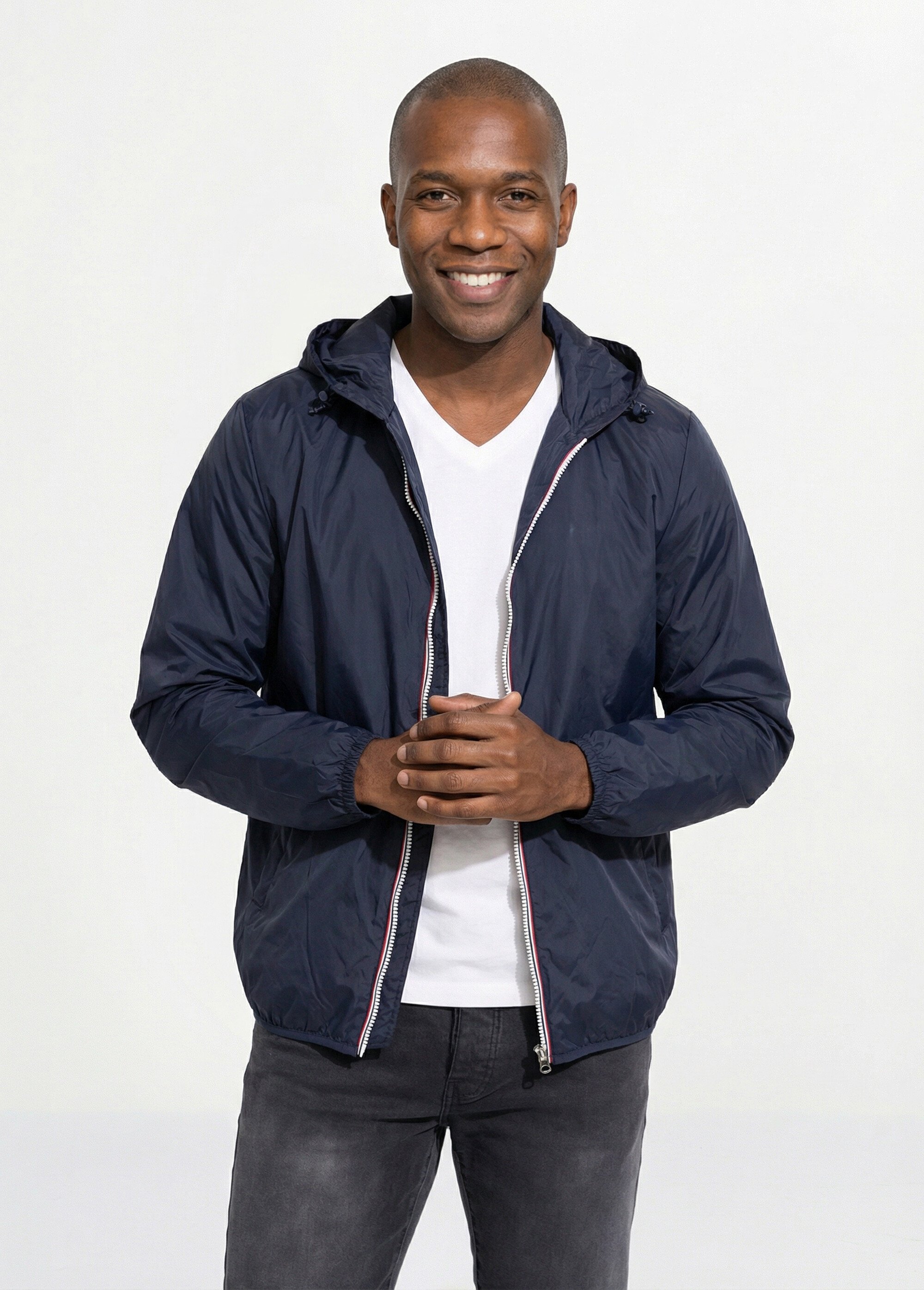 Parka courte déperlante tendance Homme Bleu LAU6055 FA1