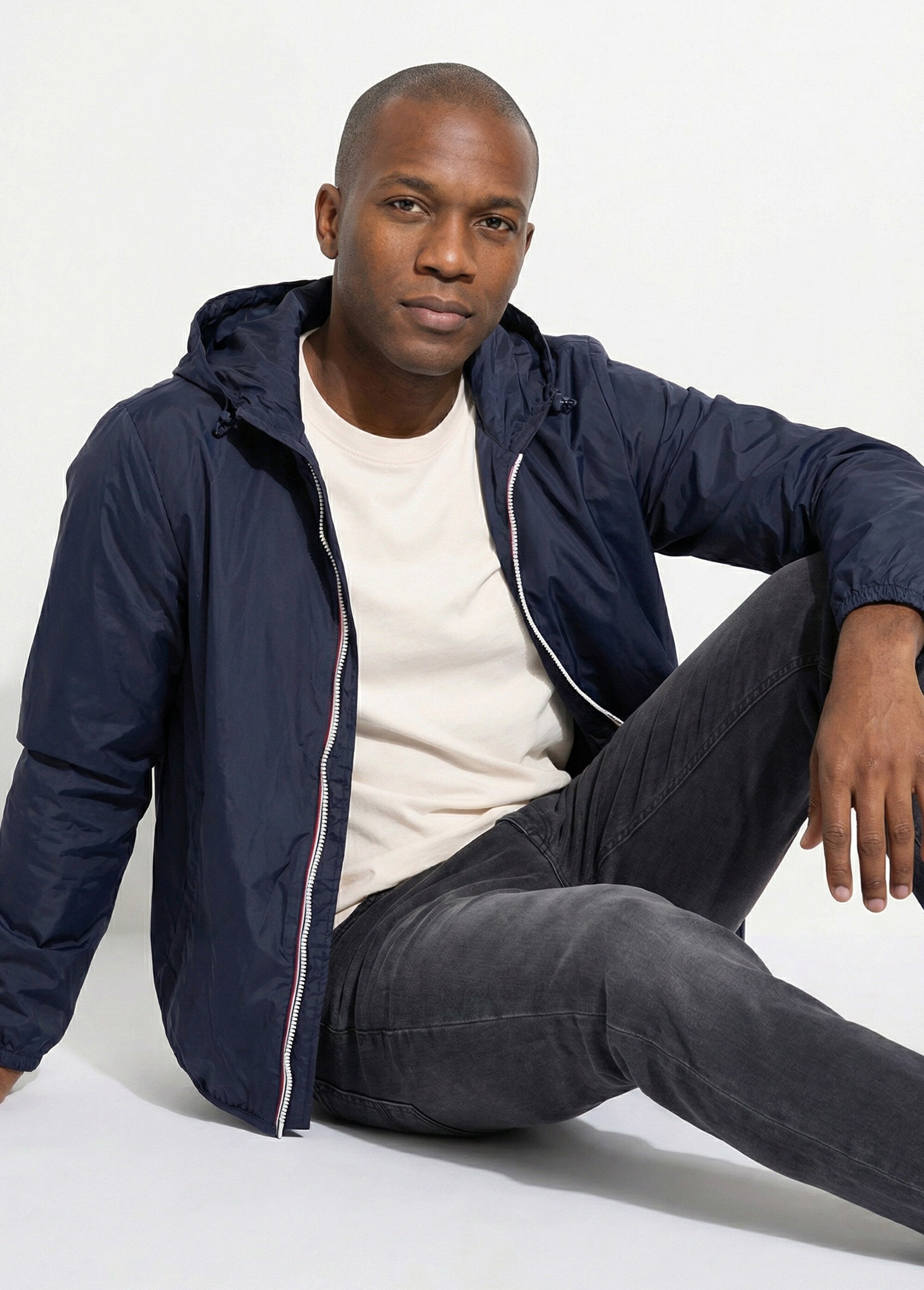 Parka courte déperlante tendance Homme Bleu LAU6055 MV1