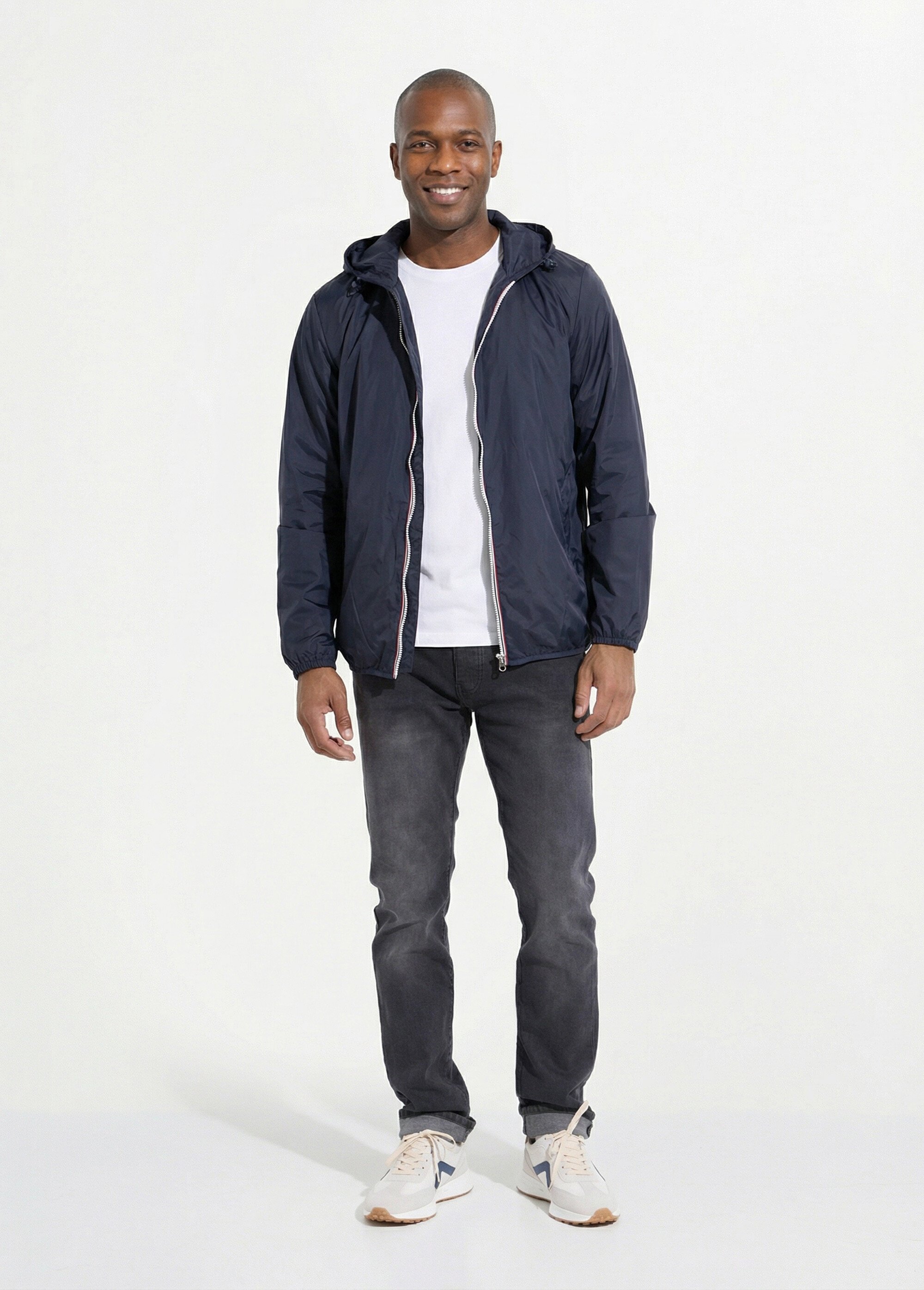 Parka courte déperlante tendance Homme Bleu LAU6055 SI1