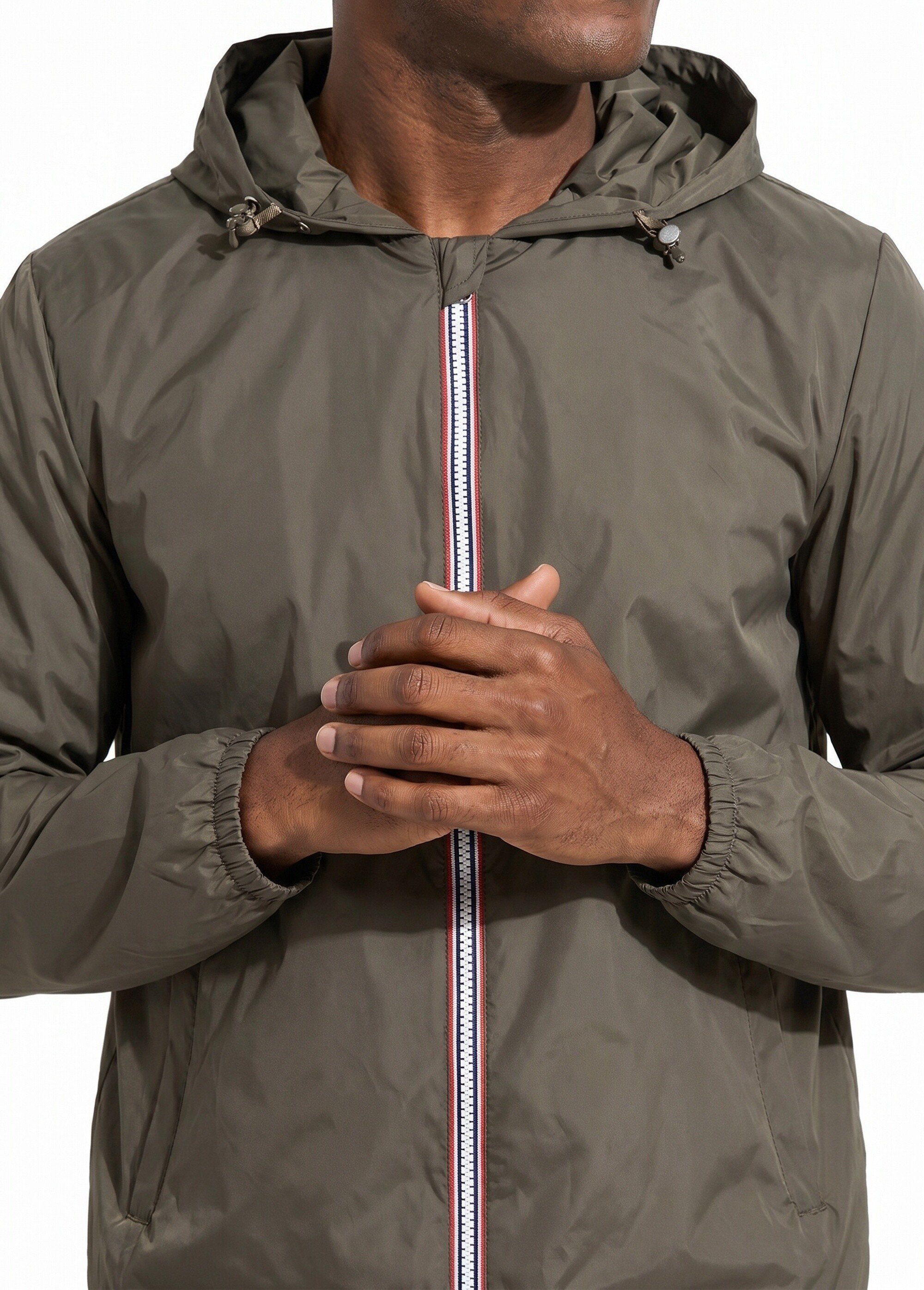 Parka courte déperlante tendance Homme Vert LAU6055 DE2