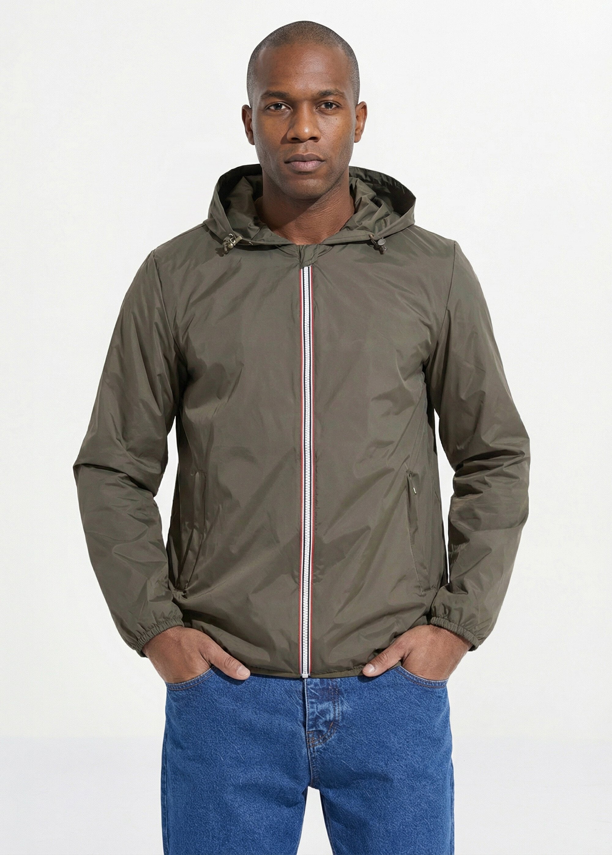 Parka courte déperlante tendance Homme Vert LAU6055 FA1