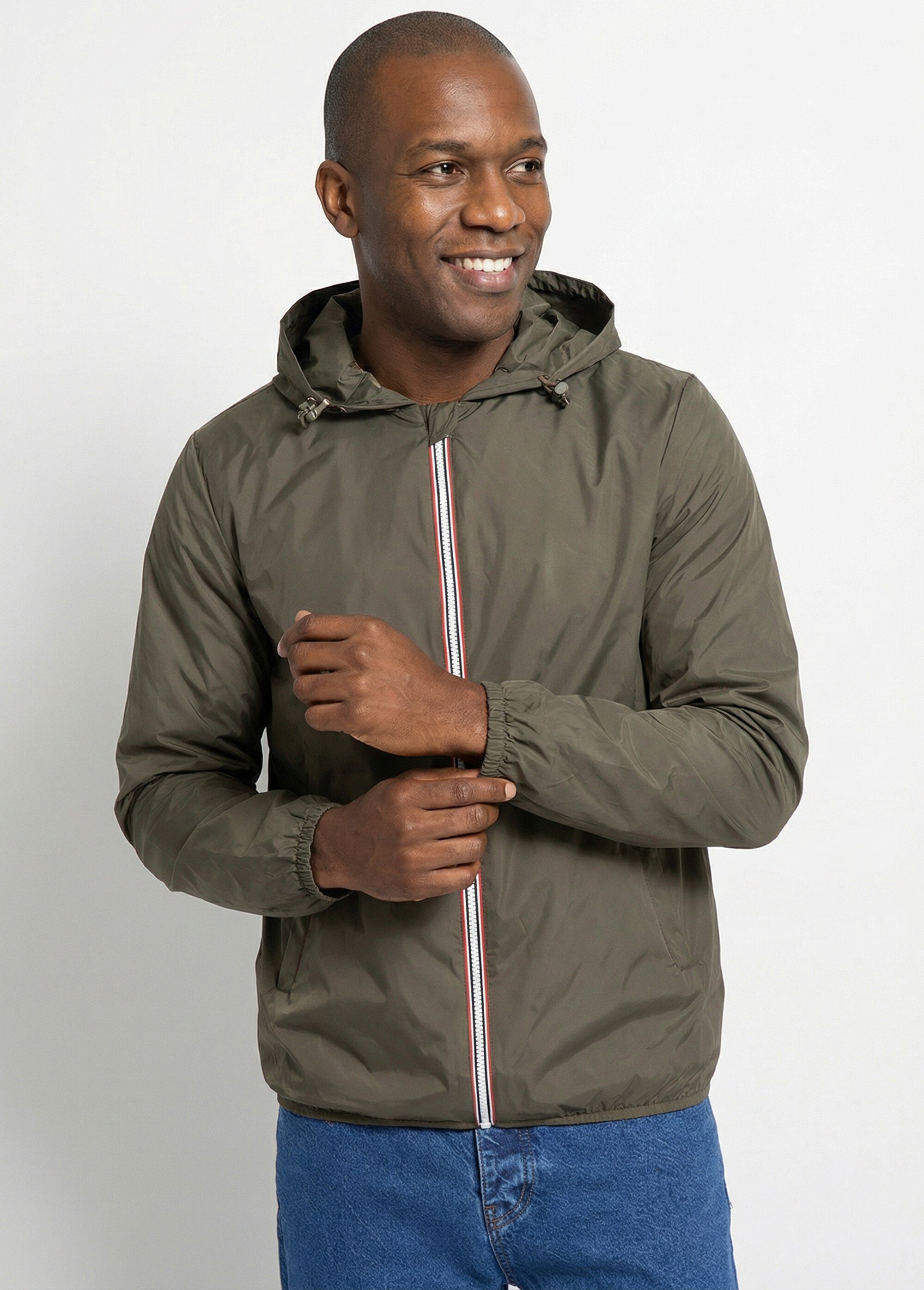 Parka courte déperlante tendance Homme Vert LAU6055 MV1