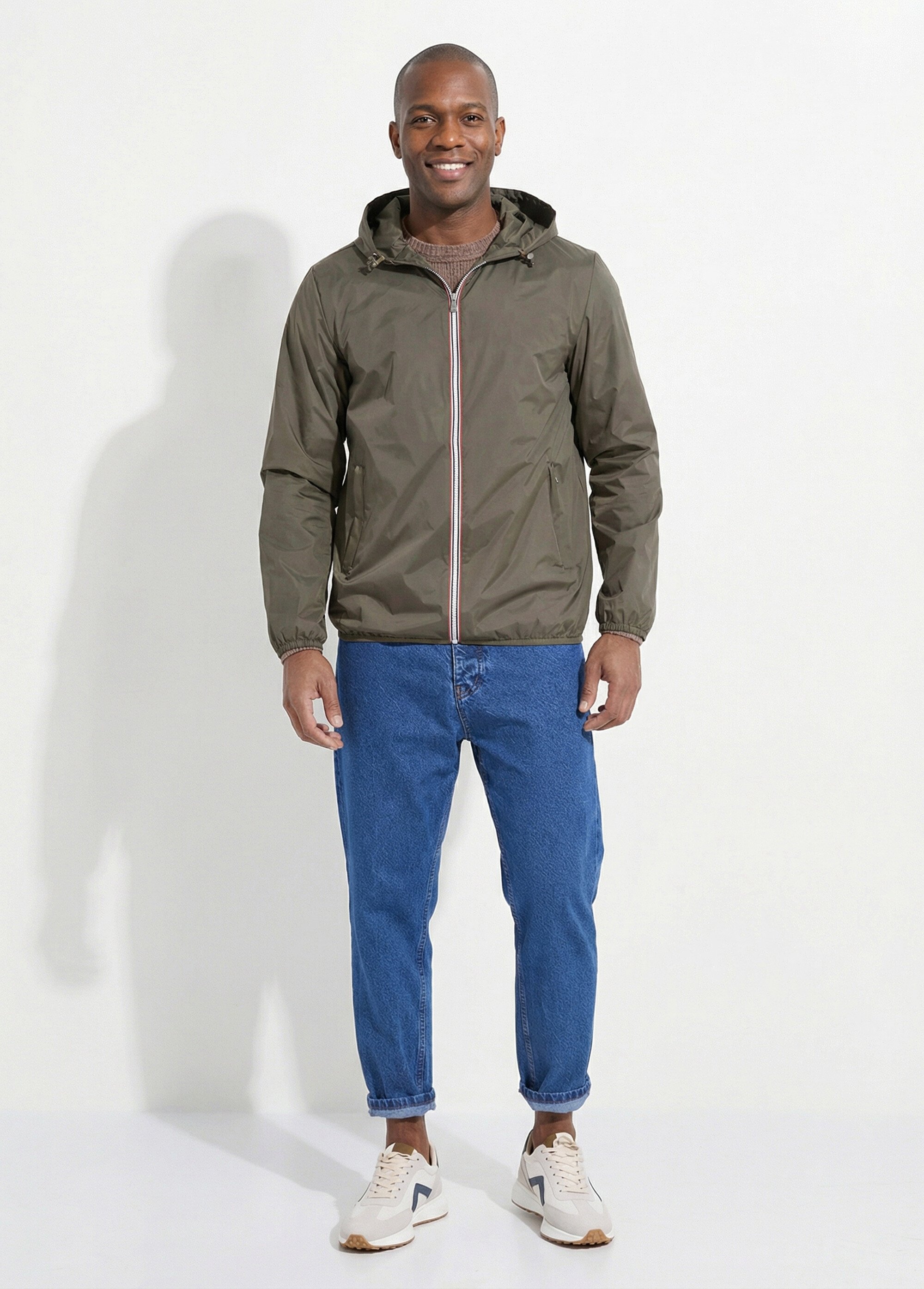 Parka courte déperlante tendance Homme Vert LAU6055 SI1