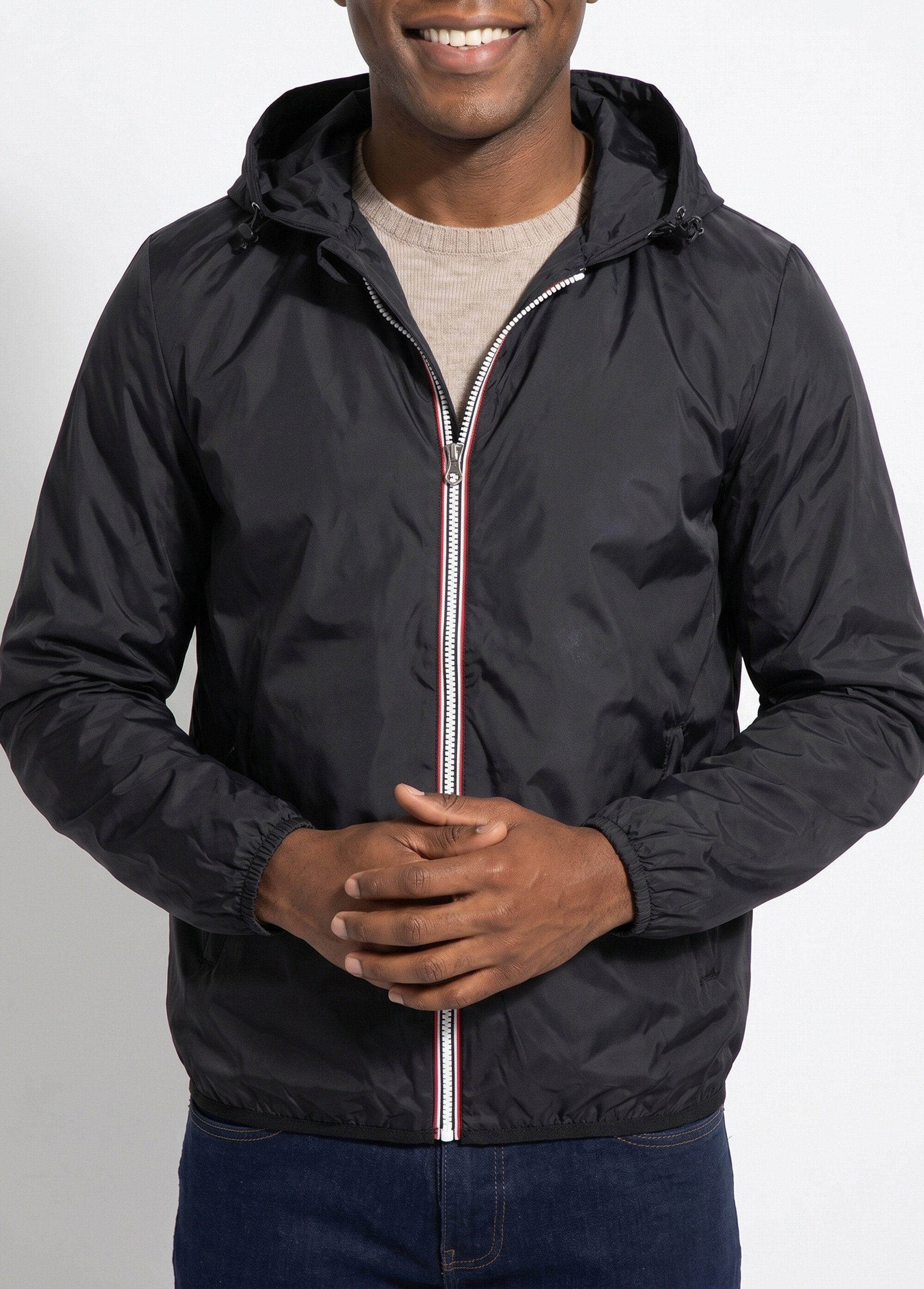 Parka courte déperlante tendance Homme Noir LAU6055 DE1