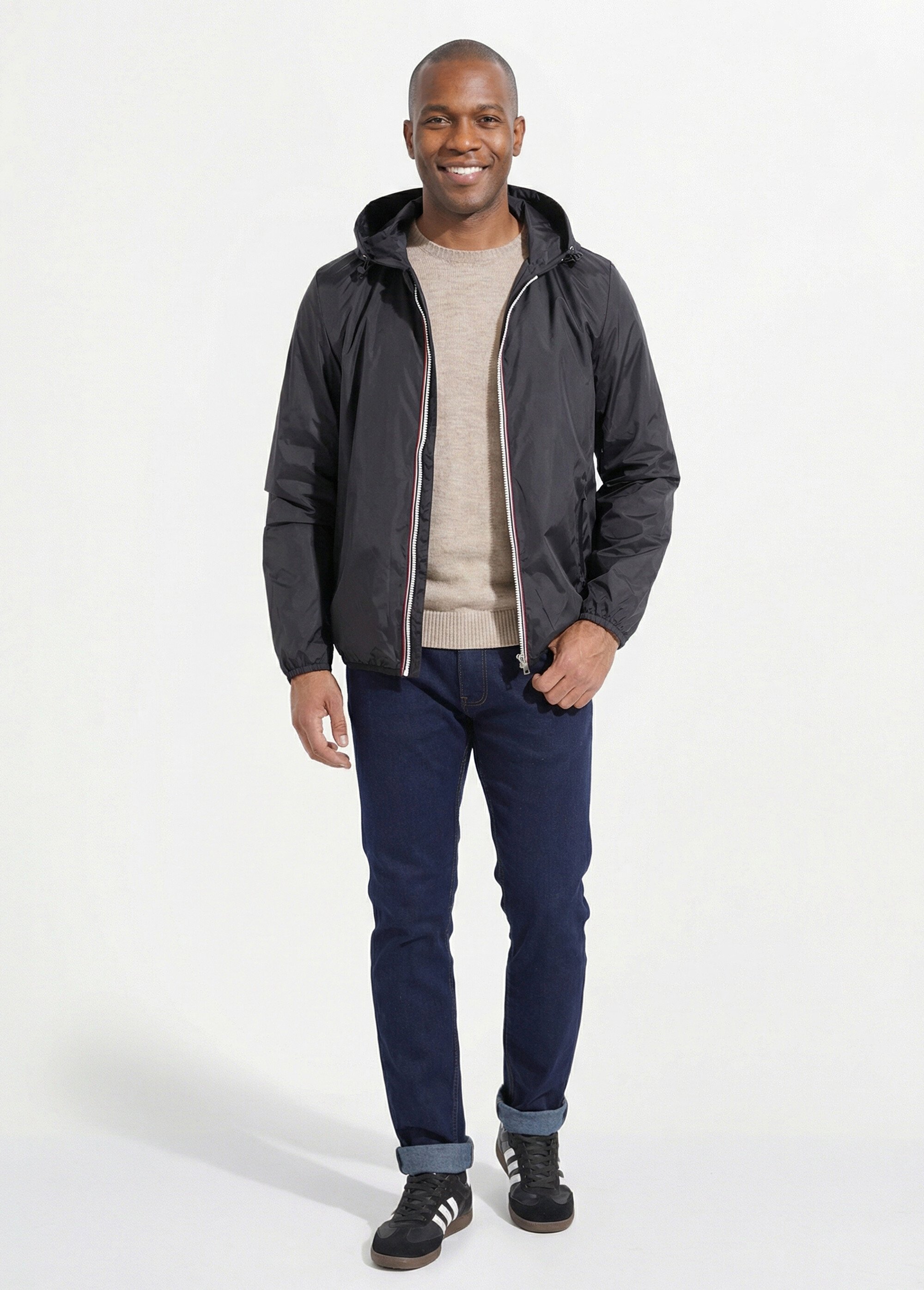 Parka courte déperlante tendance Homme Noir LAU6055 SI1