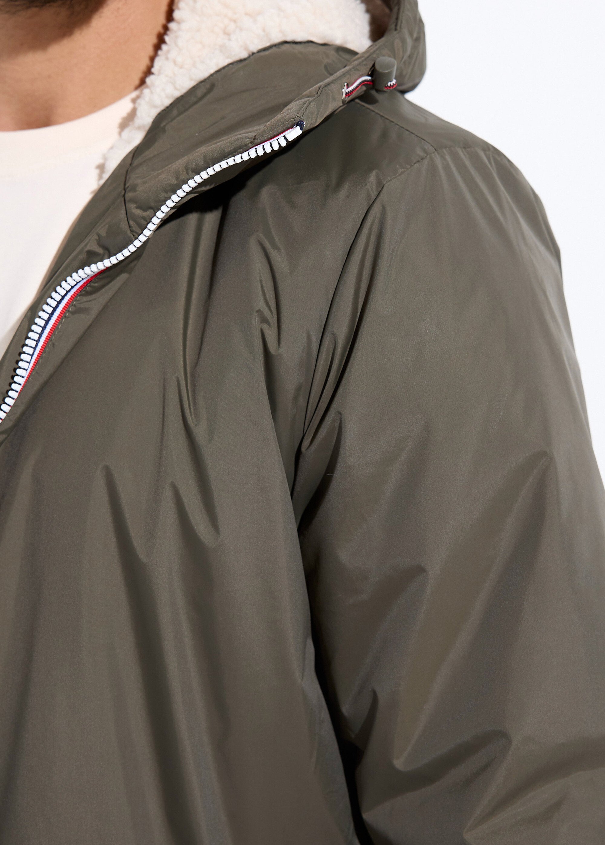 Parka longue chaude fourrée déperlante Homme Vert LAU23059 DE1