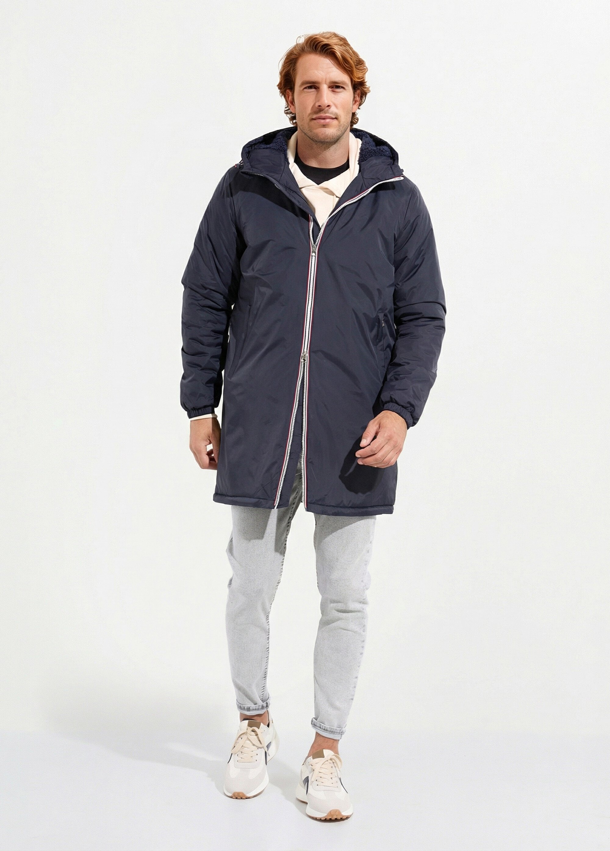 Parka longue chaude fourrée déperlante Homme Bleu LAU23059 SI1