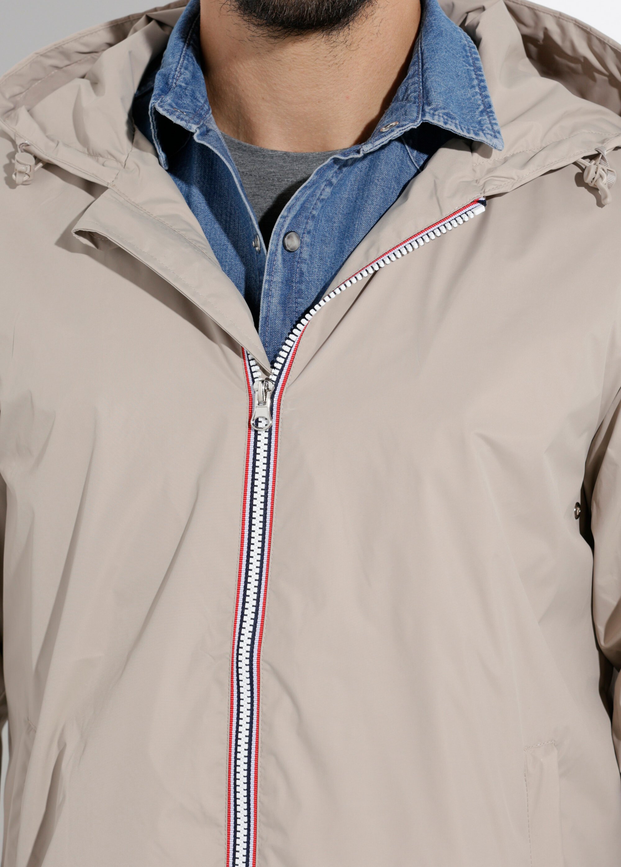 Parka longue déperlante tendance Homme Beige LAU6056 DE1