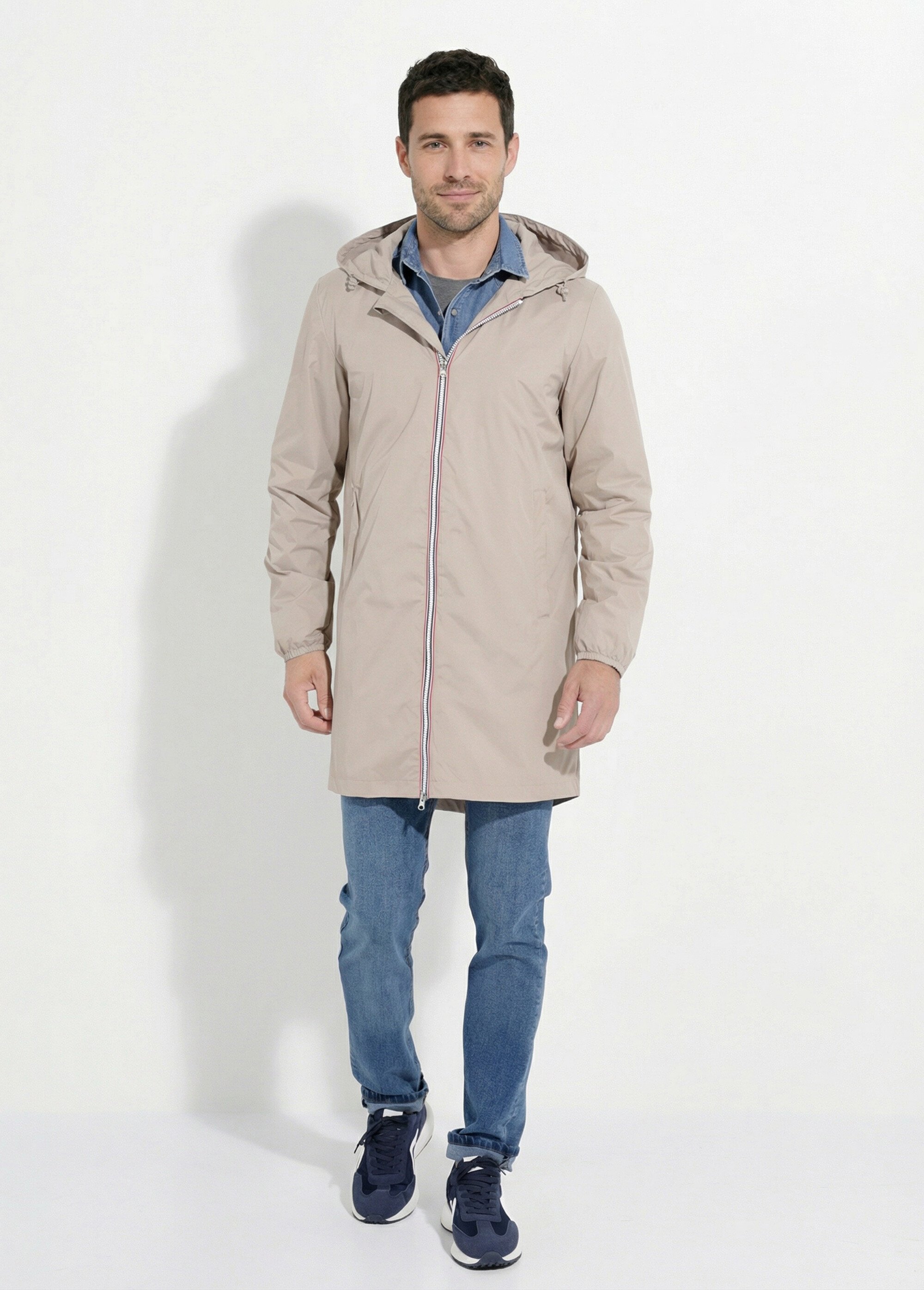 Parka longue déperlante tendance Homme Beige LAU6056 SI1
