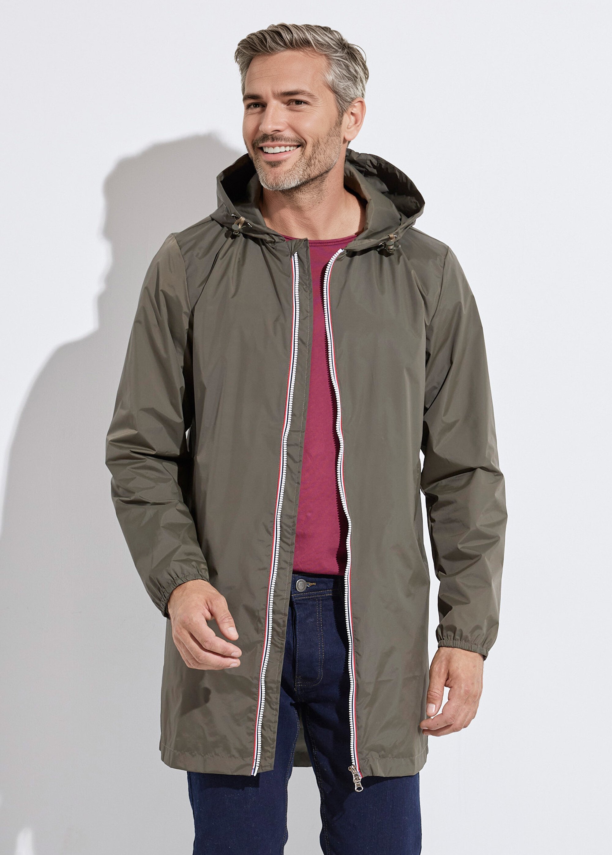 Parka longue déperlante tendance Homme Vert LAU6056 FA1