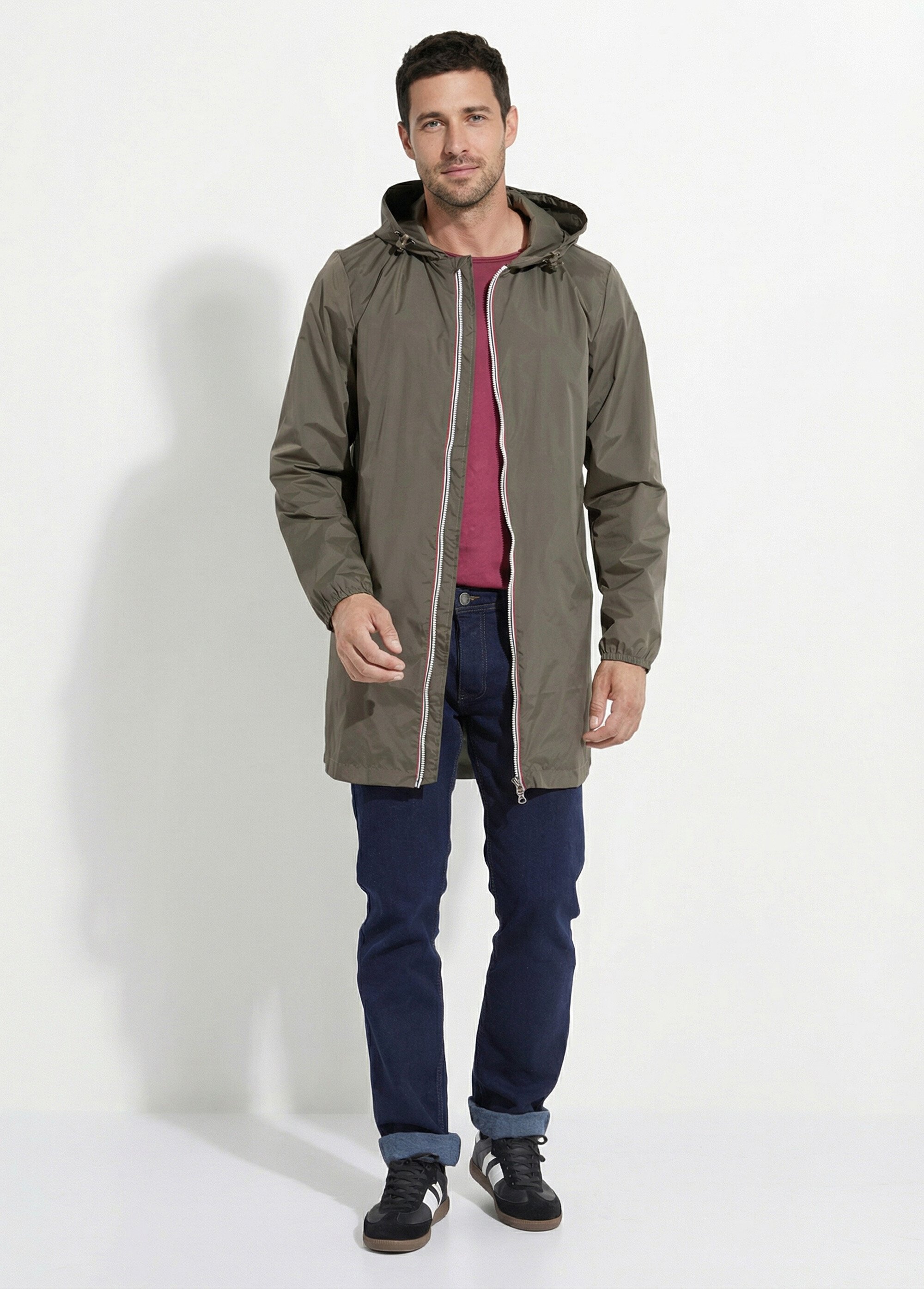 Parka longue déperlante tendance Homme Vert LAU6056 SI1