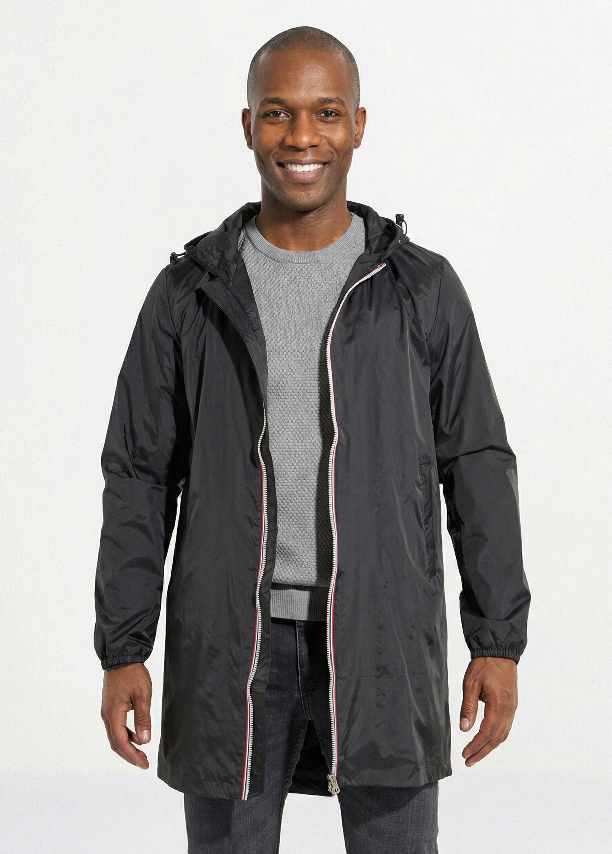 Parka longue déperlante tendance Homme Noir LAU6056 FA1