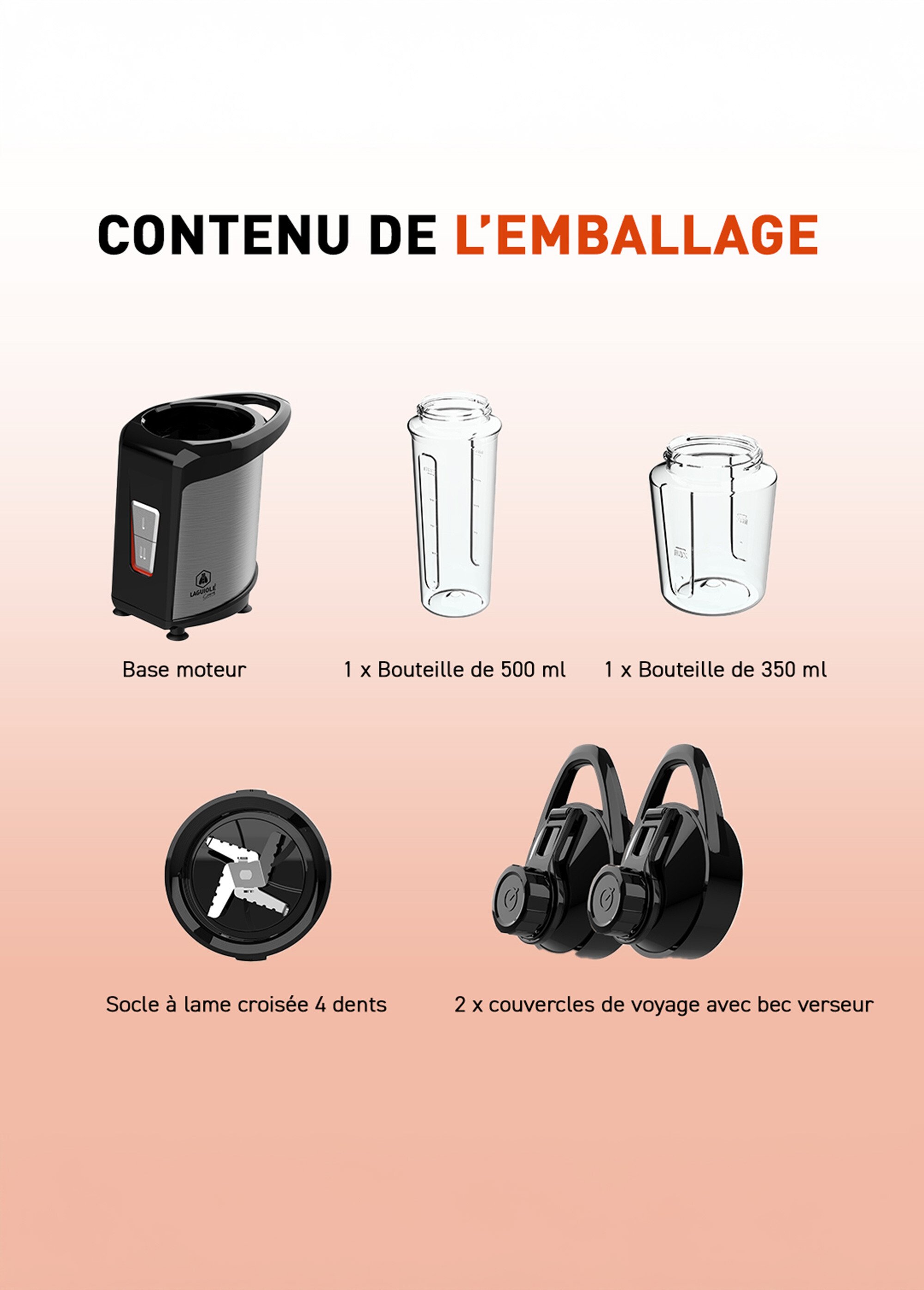 Blender à smoothies lames acier inox Orange 9220410 DE4