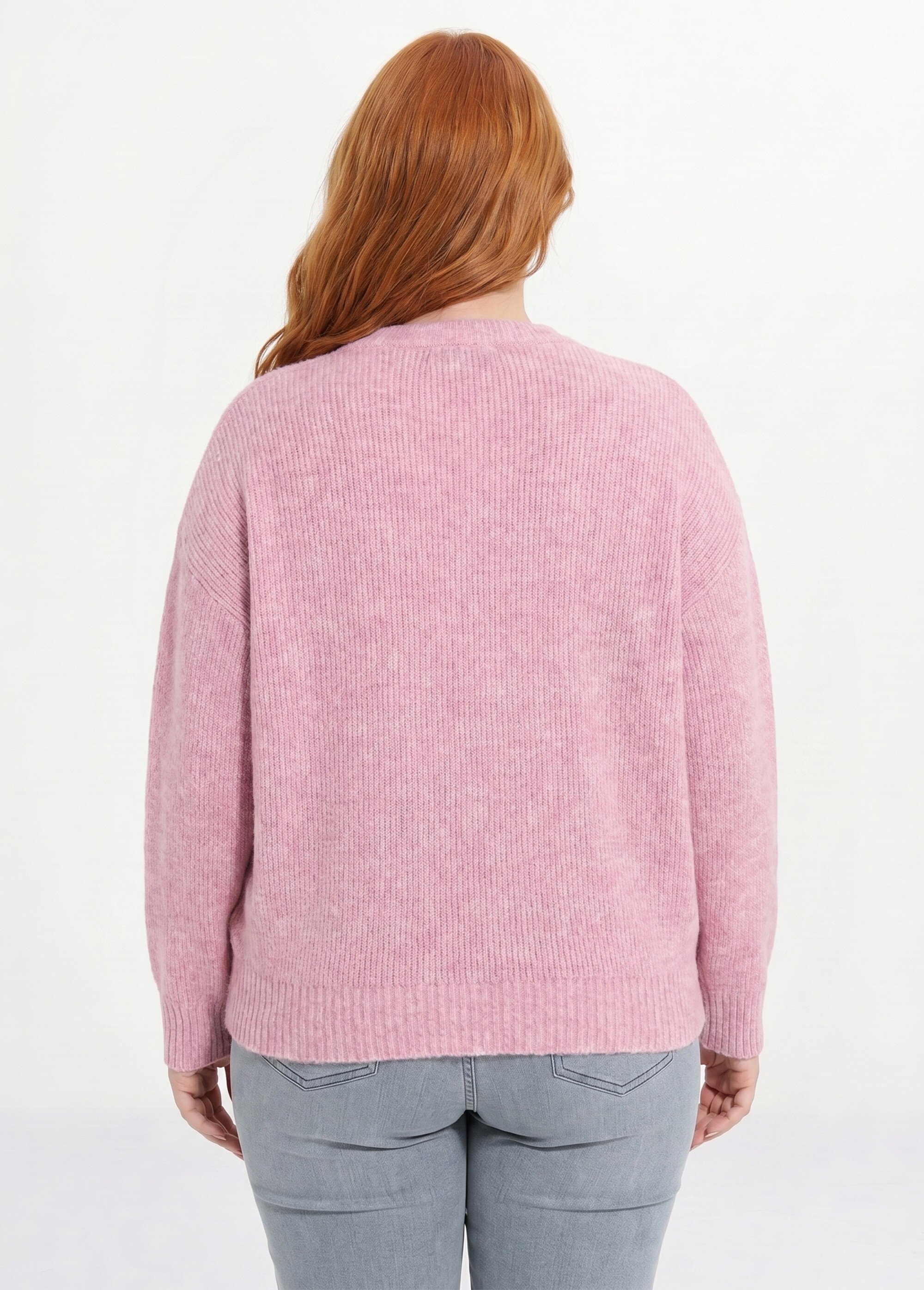 Pull chaud côtelé avec laine et fibres recyclées