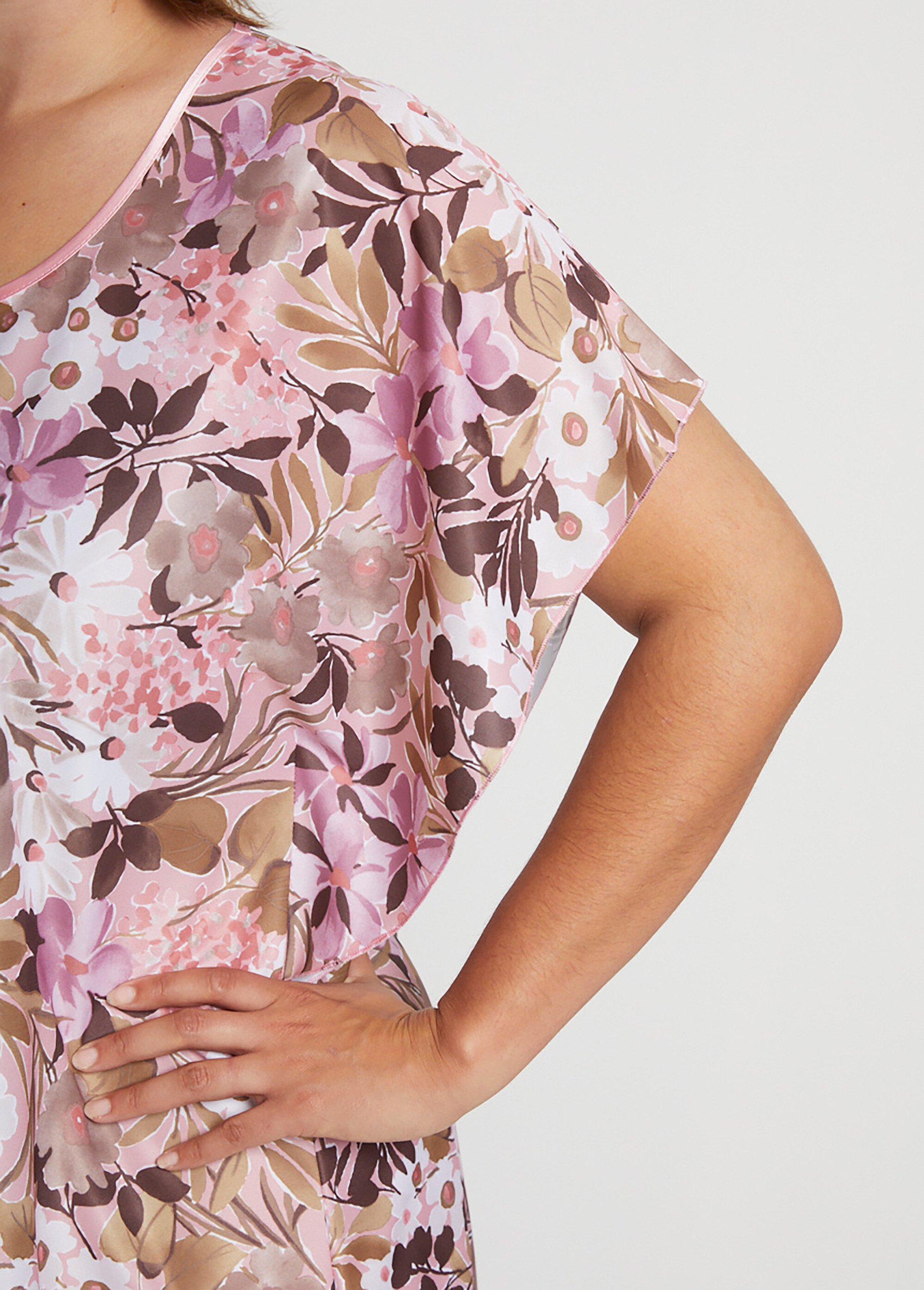 Robe d'hôtesse maille satinée imprimée Femme Grande Taille Rose SOUPIR DE2