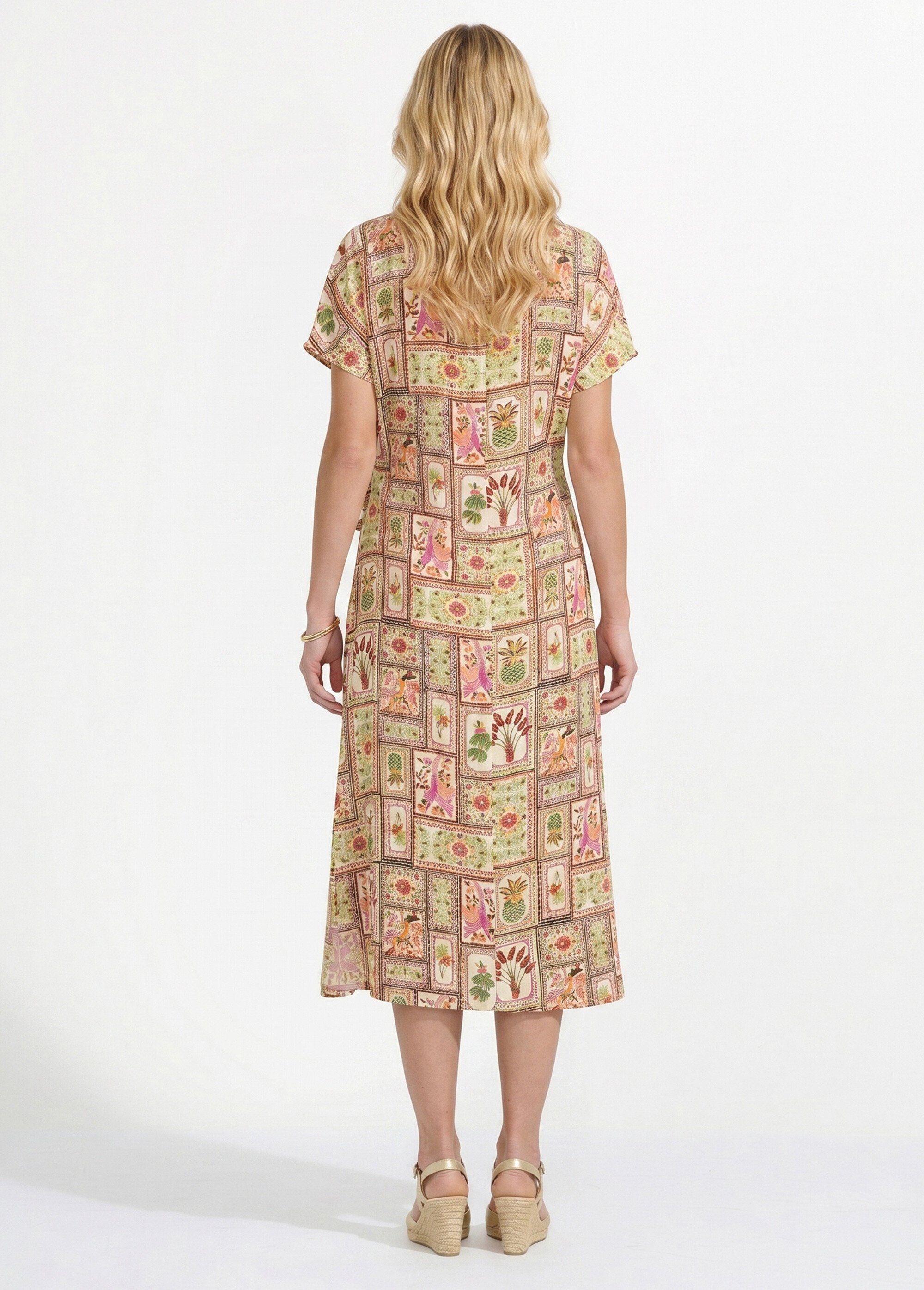 Robe longue imprimée décolleté cache-cœur Femme Vert ANG-MITCHY DO1