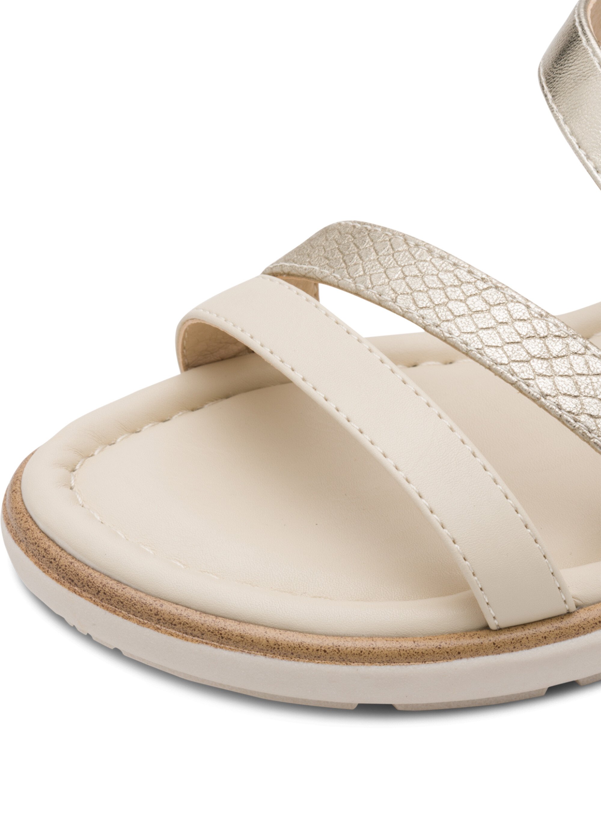 Sandales compensées avec jeux de brides Femme Beige TAM12871346 DE1